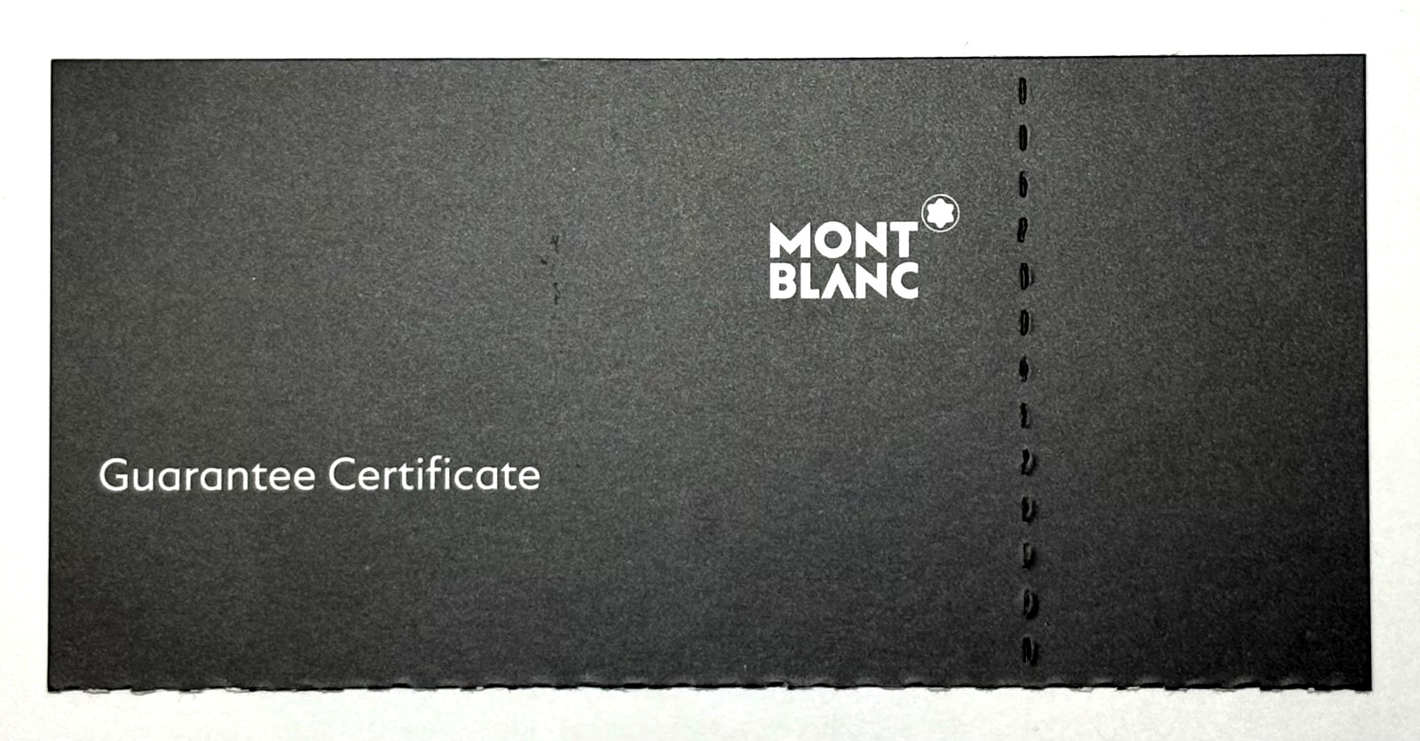 MontBlanc Swiss Watch Blank Certificate International 2-Year Warranty Guarantee