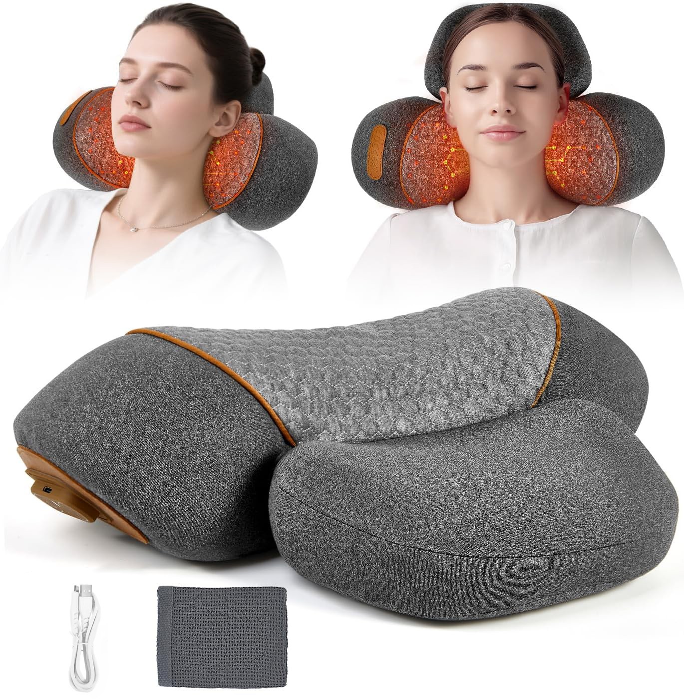 3-In-1 Neck Massager Pillow With Vibration Heating Therapy Airbag Stretching