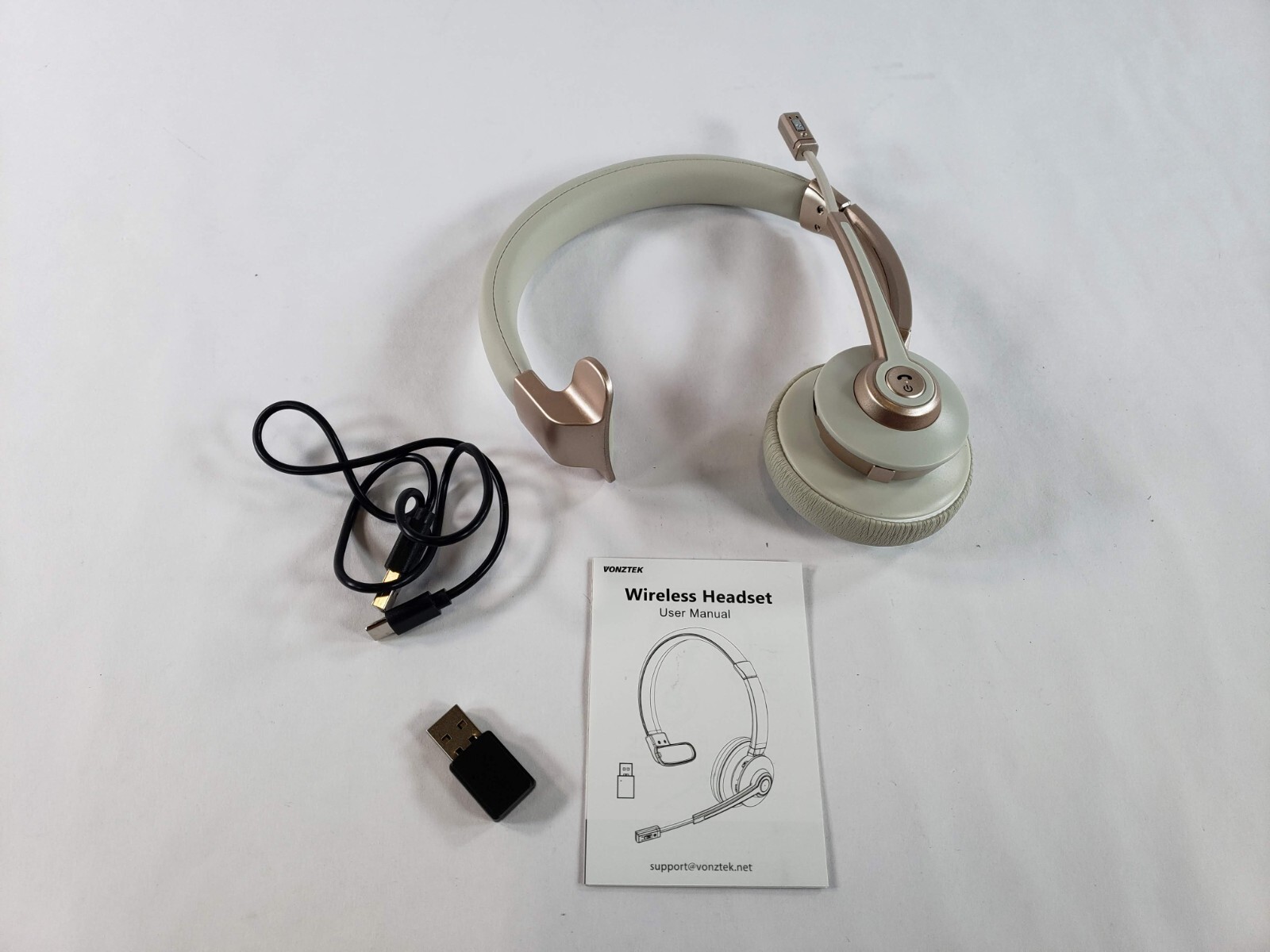 Wireless Headset, Bluetooth Headphones with Microphone Noise Canceling & Mute
