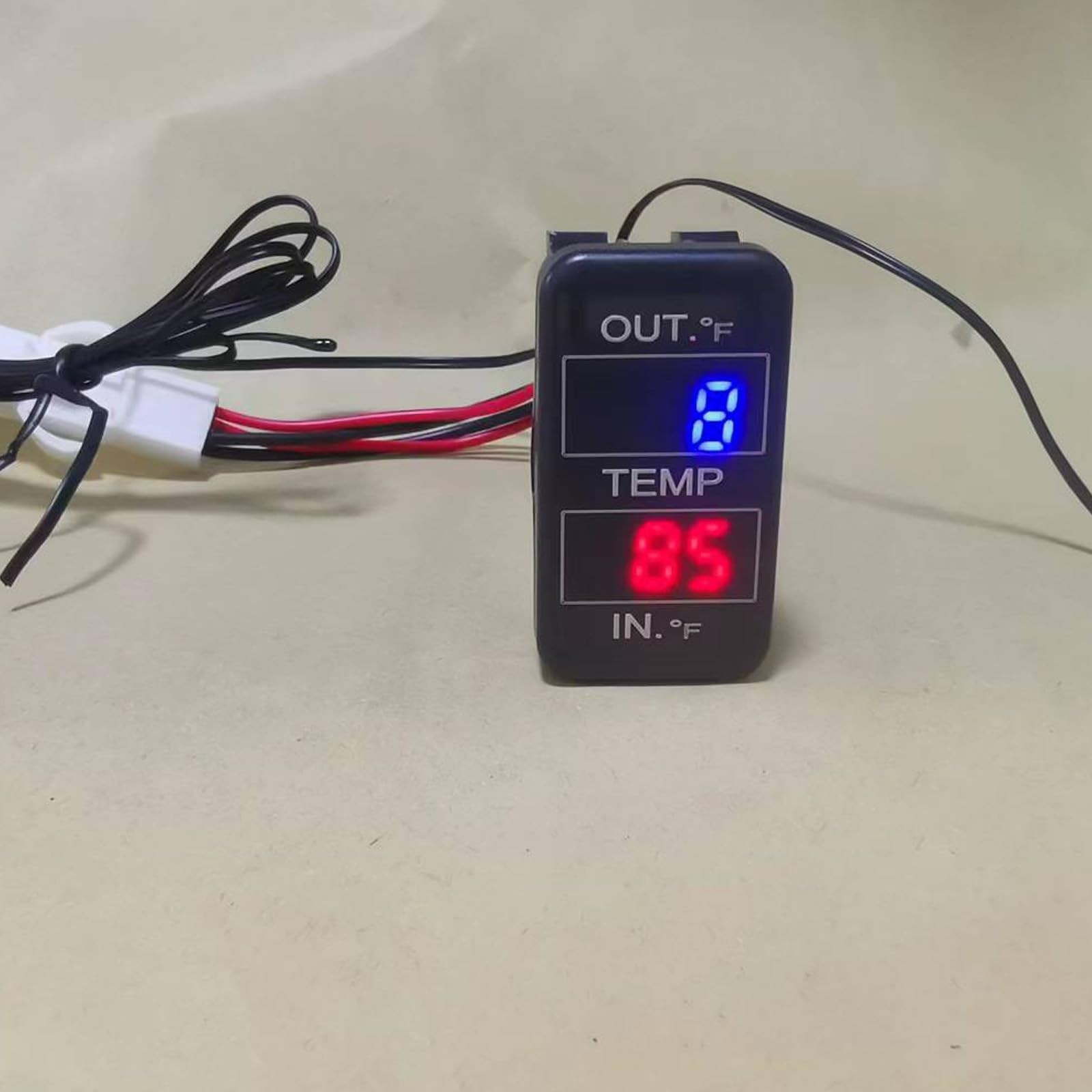 Car Internal and External Temperature Display, Type B (Imperial), Black