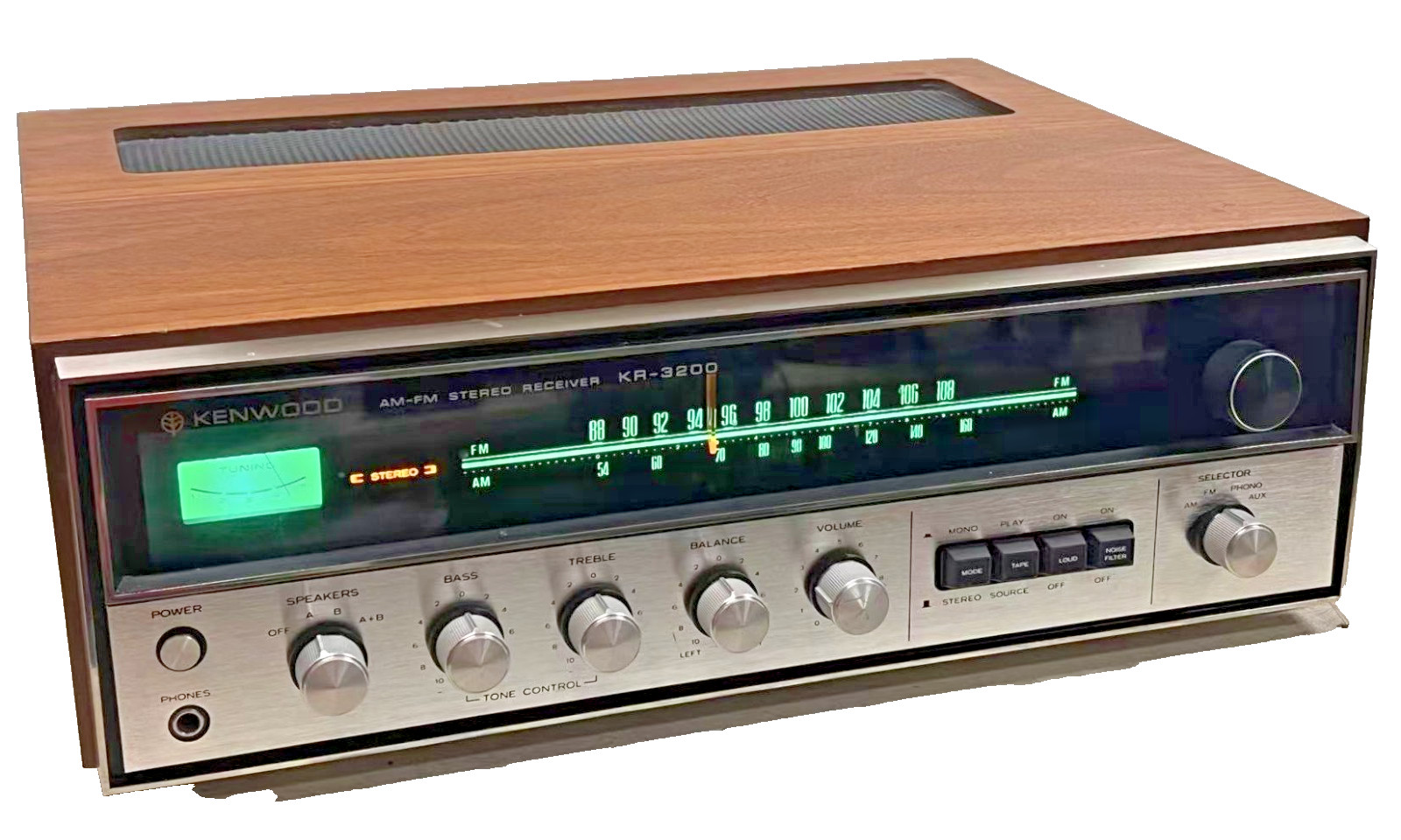 Vintage Kenwood KR-3200, 13 W AM/FM Stereo Receiver, 1972, Pro. Serviced