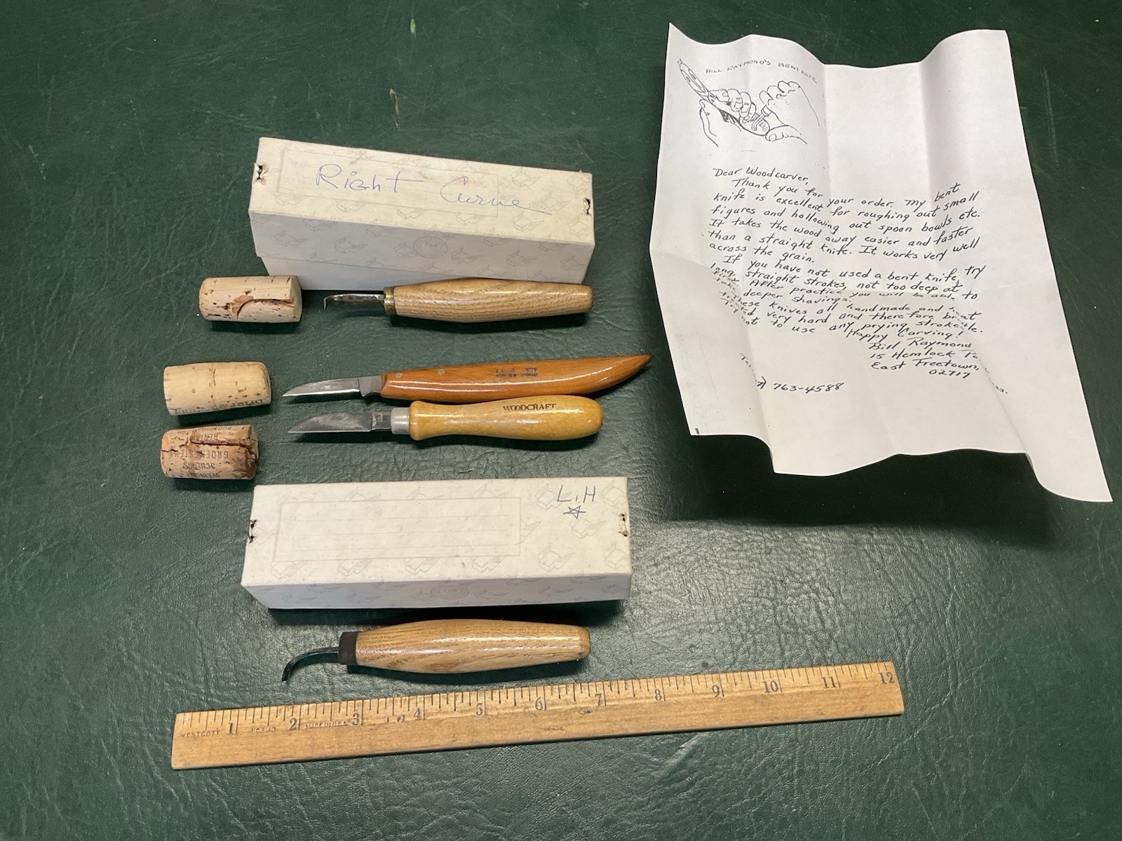 Vintage 4 Pc Lot Wood Carving Tools ~ Bill Raymond, Woodcraft, L.C. Germany