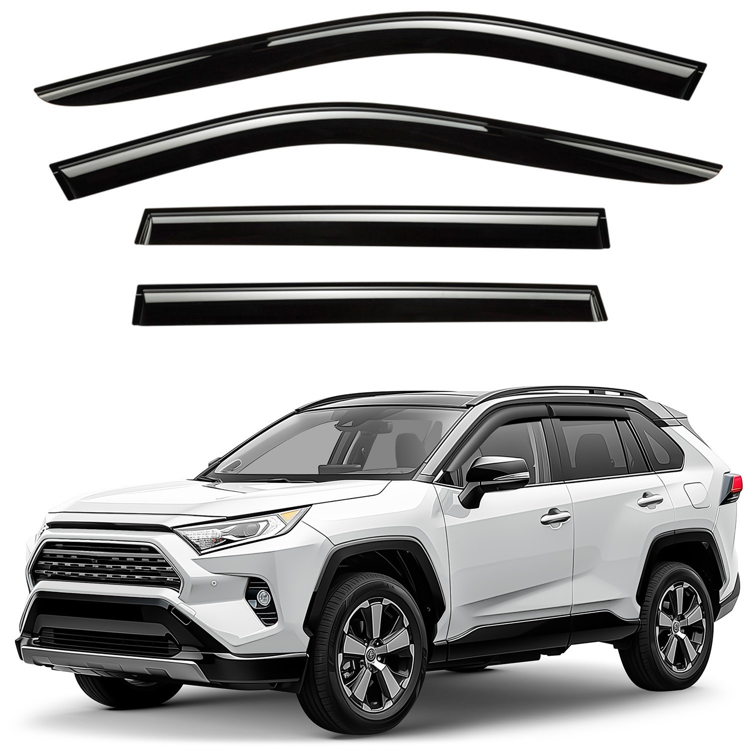 Sun Rain Visors Wind Rain Guards for 2019-2025 Toyota RAV4