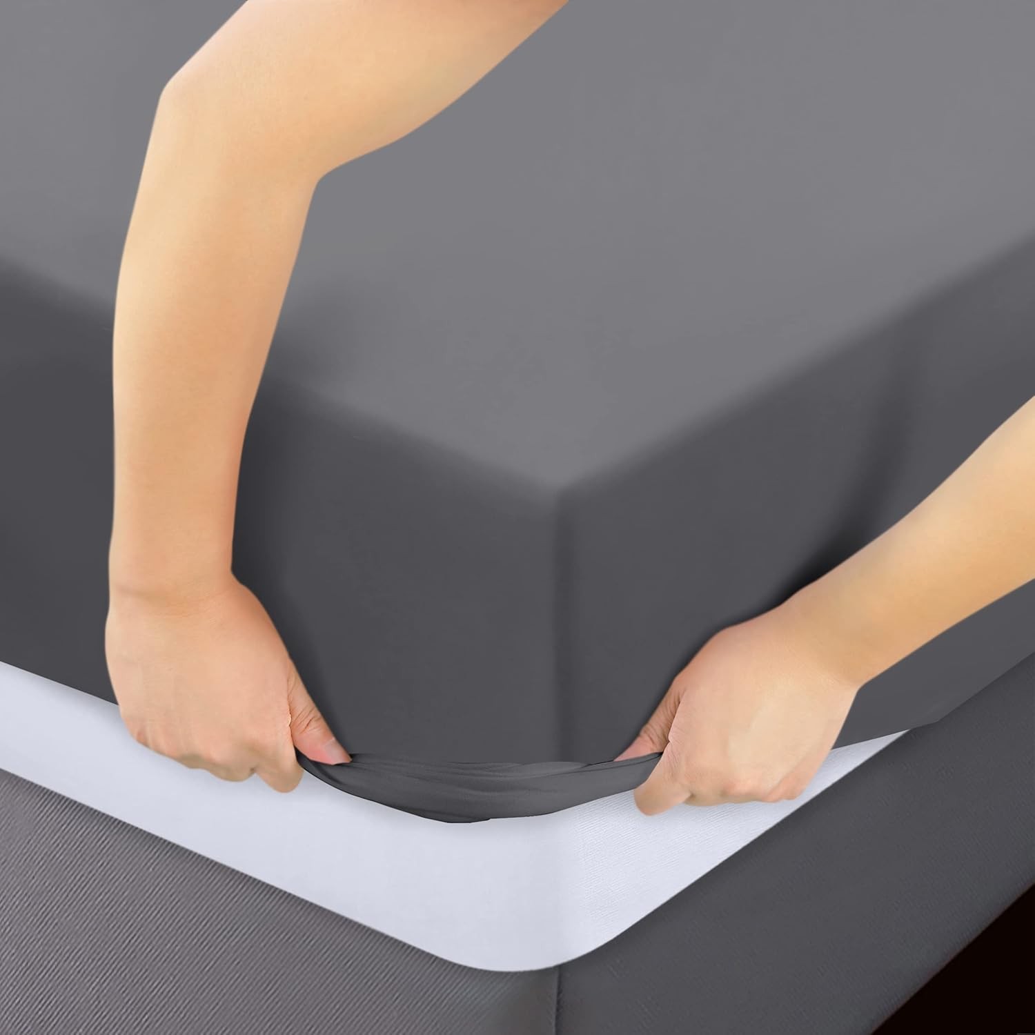 Bedding Twin Fitted Sheets - Bulk Pack of 6 Bottom Sheets - Soft Brushed