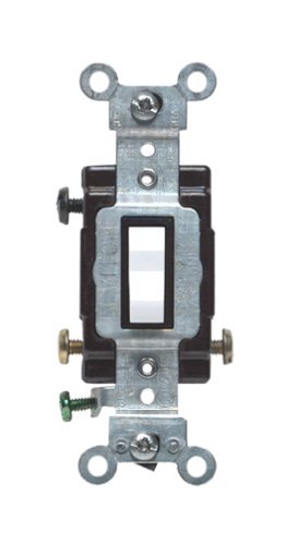 Leviton 5503-2WS 3-Way Grounding Toggle Quiet Switch 15A 120/277V - White - USA