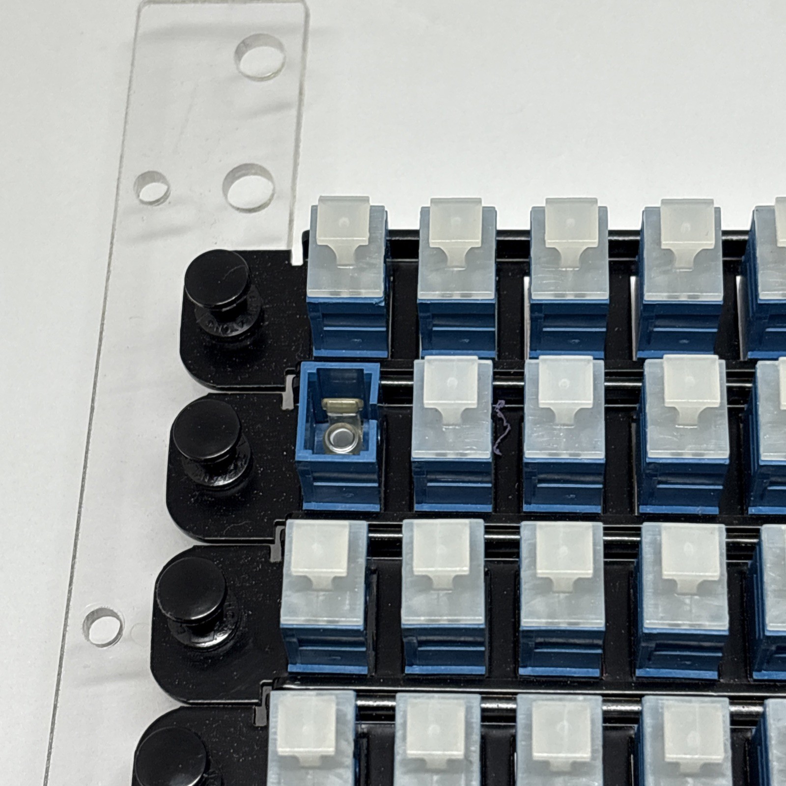 100-Port LC Duplex Fiber Optic Adapter Patch Panel Rack Mount Blue SM/MM