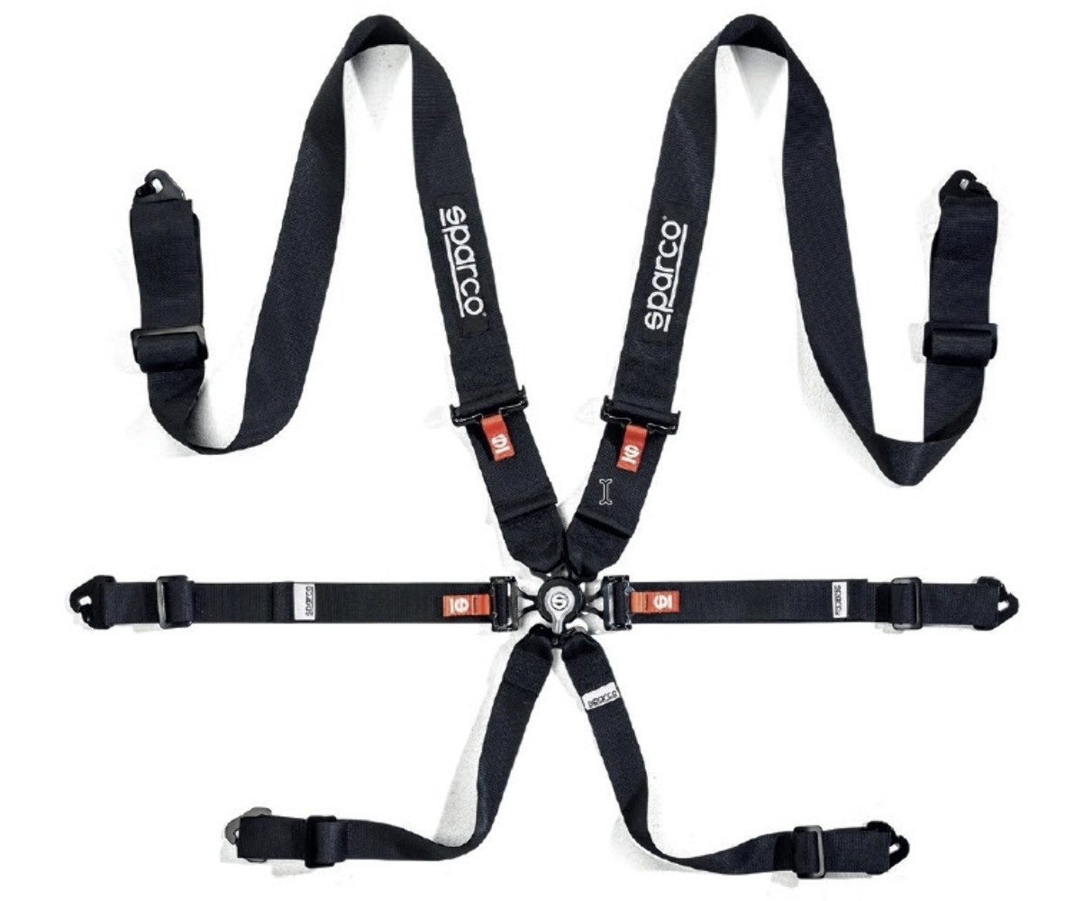 Sparco 6 Point 3" Competition Aluminum Pull Down Racing Harness (2030 Expiry)