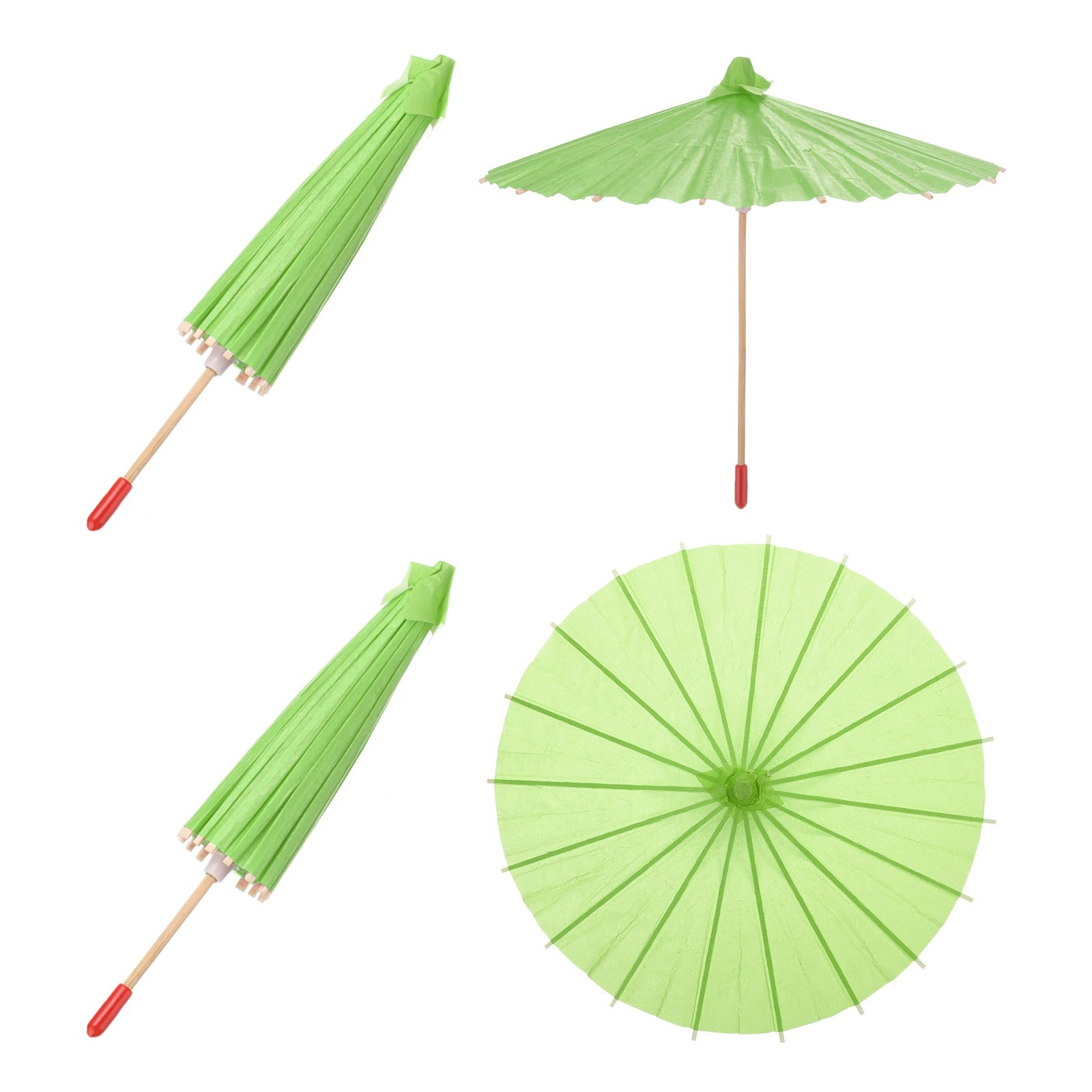 2 x Paper Umbrellas ,8" Paper Parasol Umbrella for Craft,Green