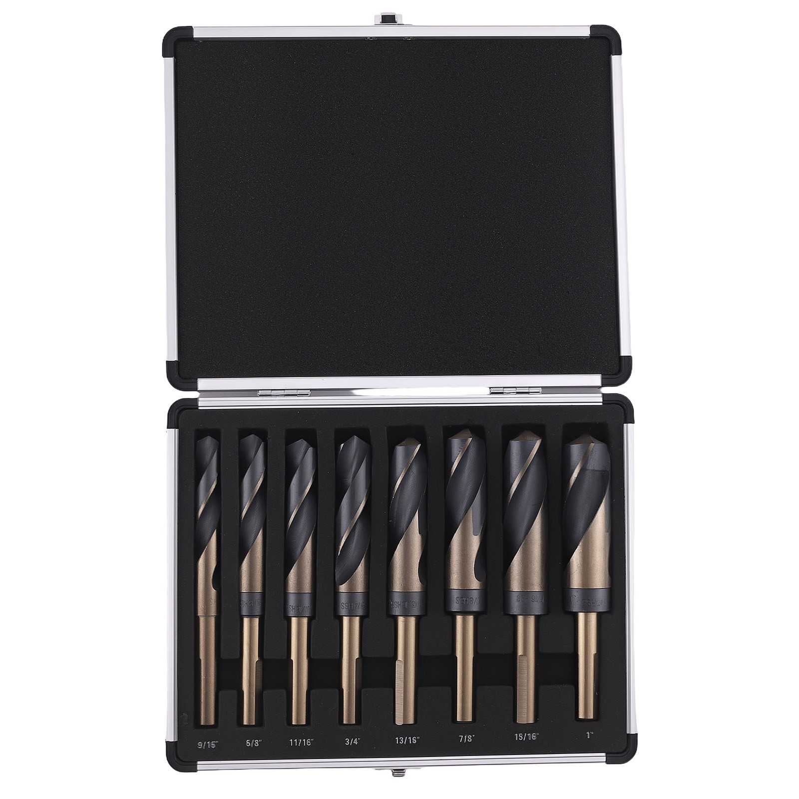 8 PCS HSS Wood Drill Bits Set /16" to 1" inch with Case Professional Grade Tools