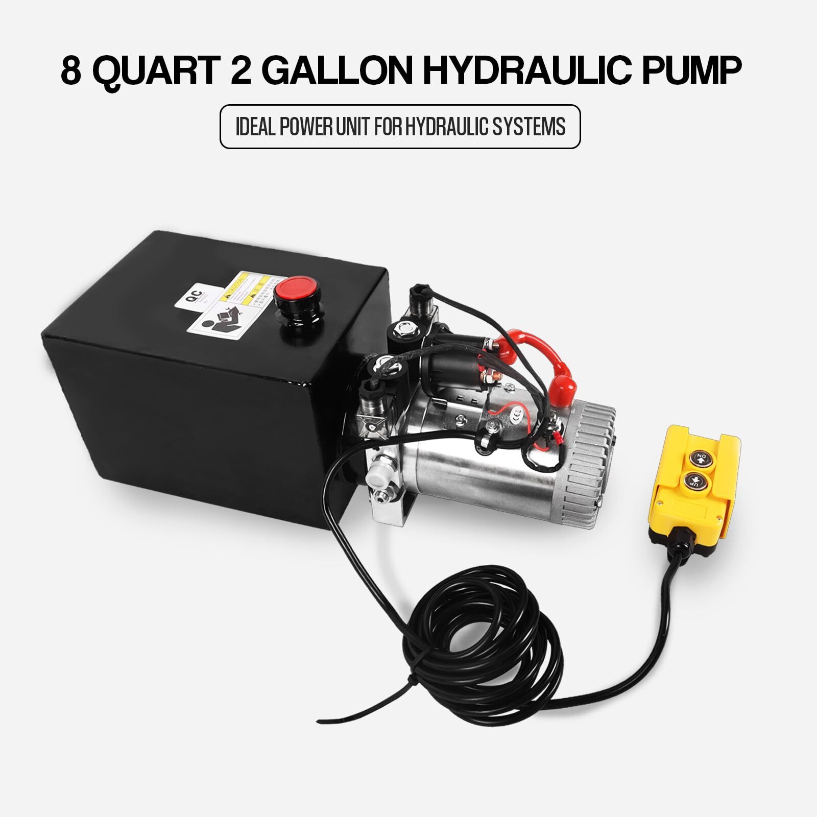 Hydraulic Pump 8 Quart 2 Gallon Hydraulic Power Unit Double Acting Metal Dump