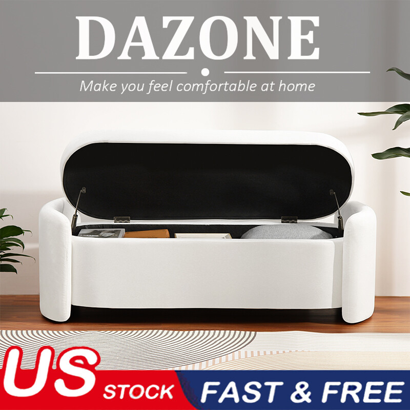 Modern Storage Bench Ottoman Bench Couch Entryway Bedroom End of Bed Footstool
