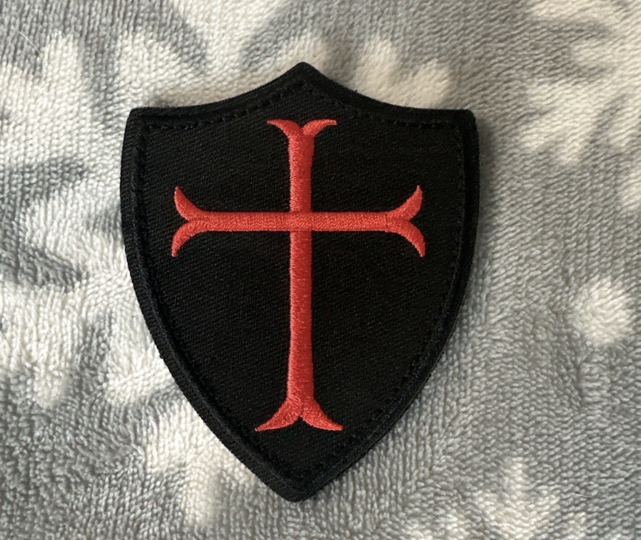 KNIGHTS TEMPLAR CROSS SHIELD 3x3 Embroidered Morale Patch New