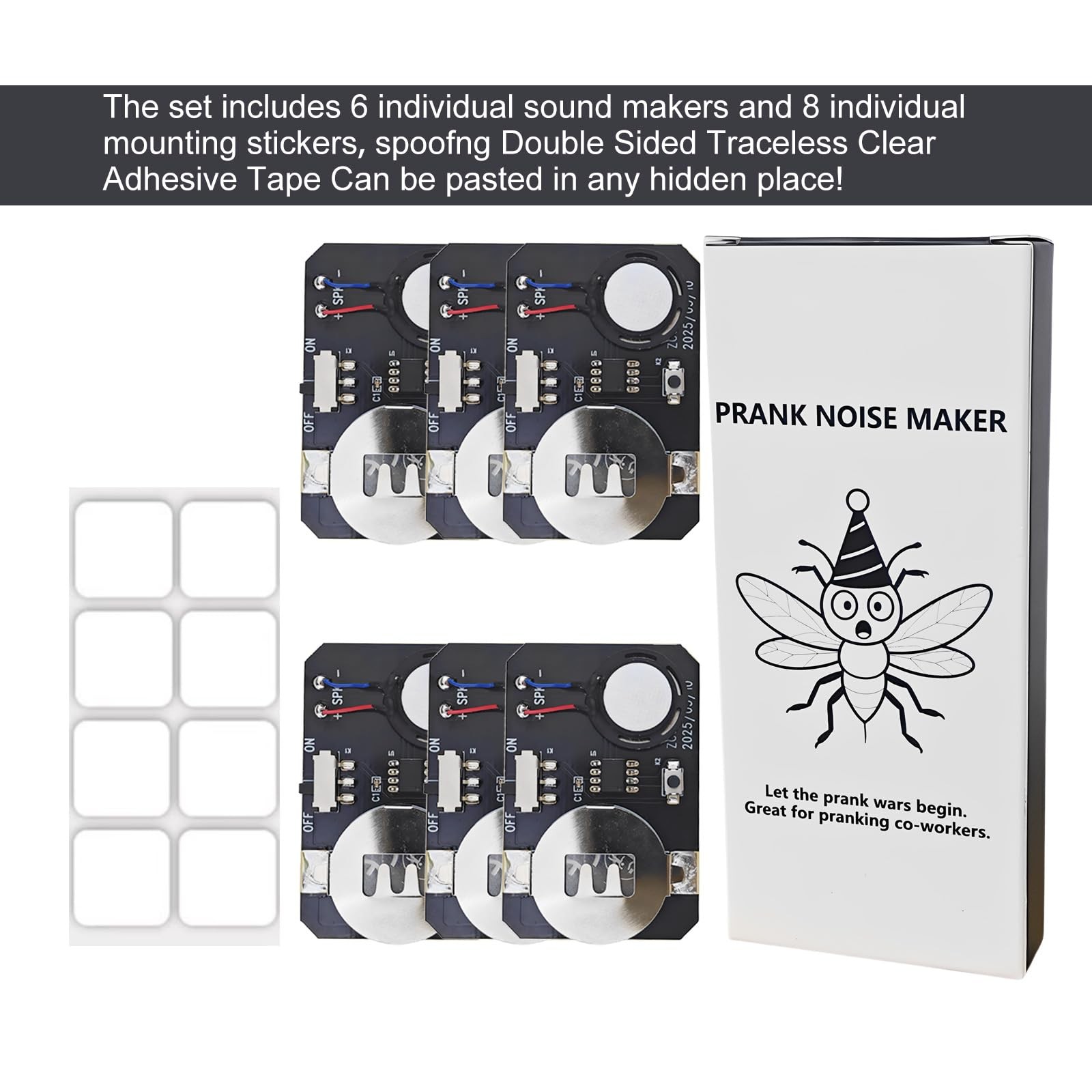 Electronic Cricket Noise Maker Prank (6 Pcs),Sound Makers Device Kit with Mou...