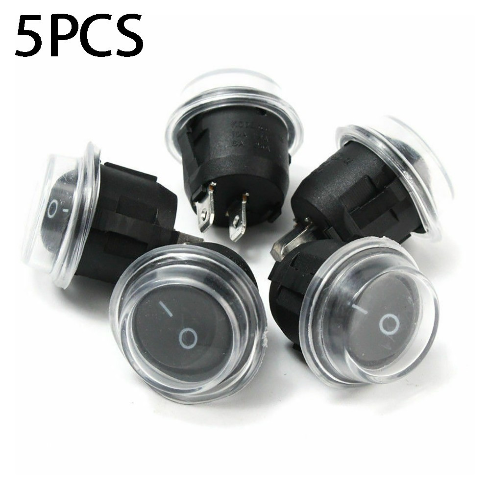 Toggle Switch Waterproof Cover 10A 12V 5pcs/Set Black Boat Button Mini