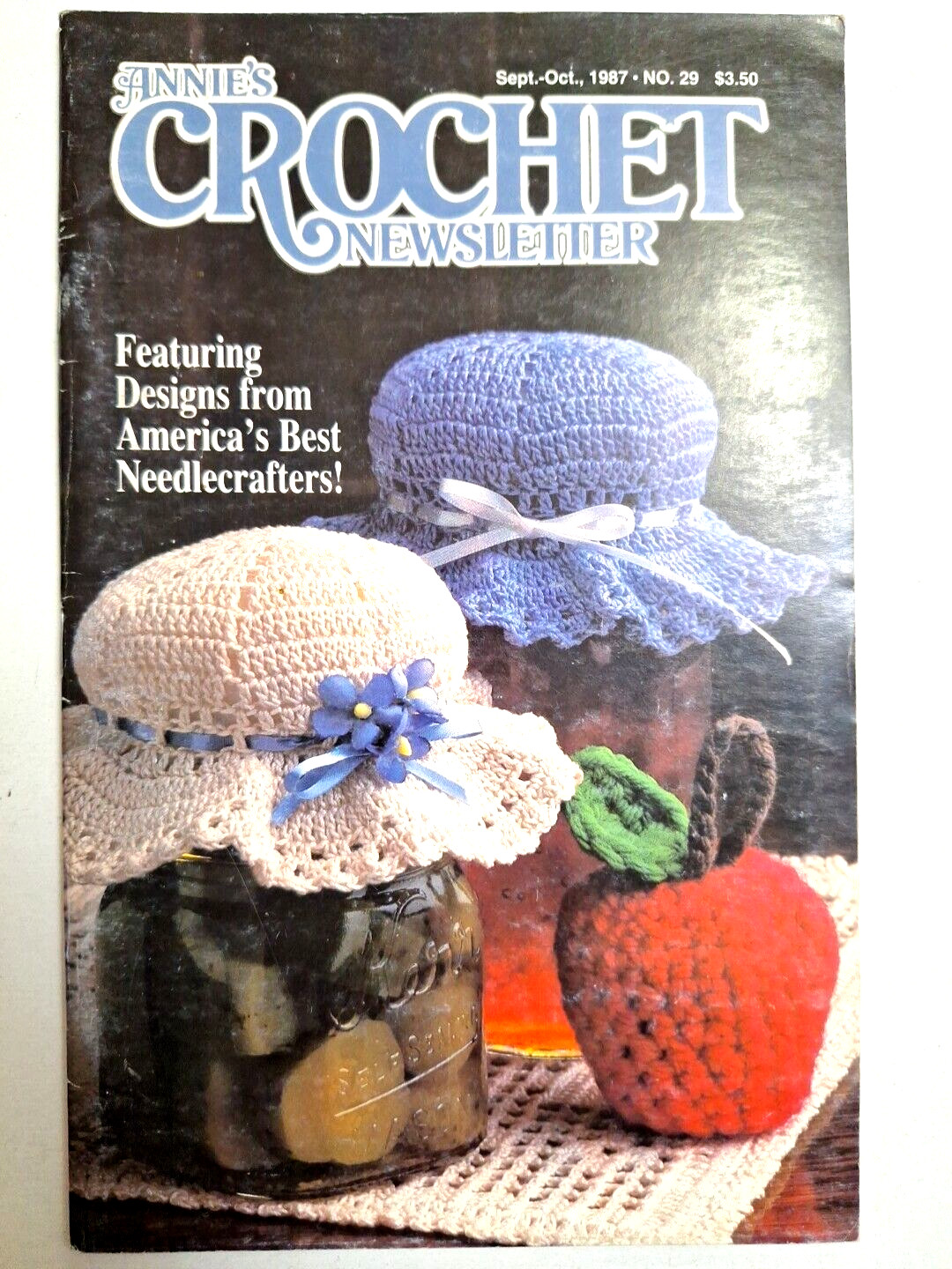 Sweater Pillow Puppy Annie's Crochet Club Newsletter Booklet Magazine 1987 Sept