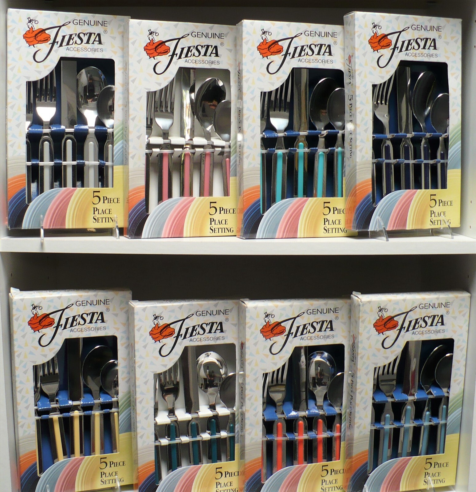 FIESTA CYCLES FLATWARE 40 PC SET 8 COMPLETE COLORS: New 2001 Original Inventory