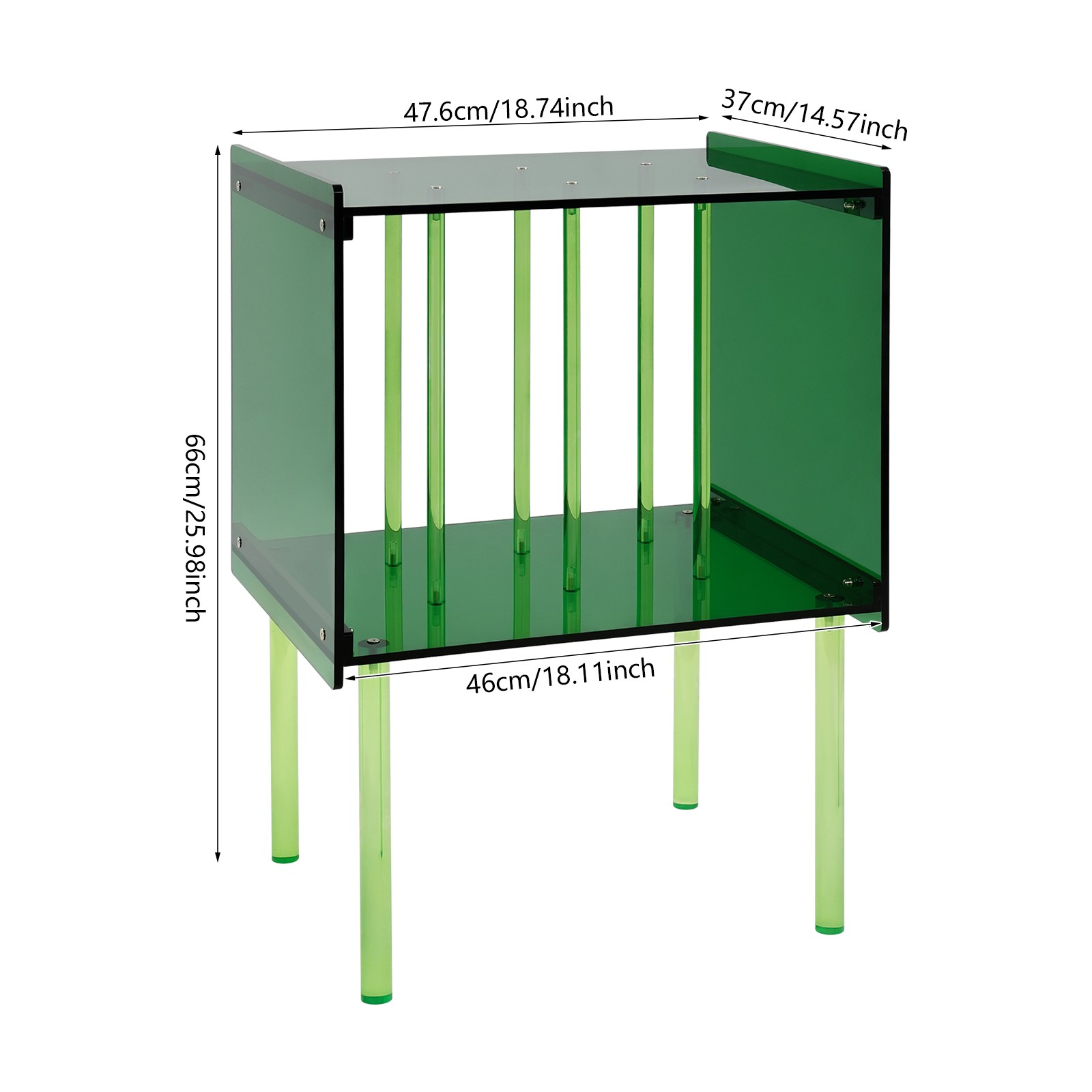 Record Player Stand with Storage Acrylic Side Table Acrylic Record Player Stand