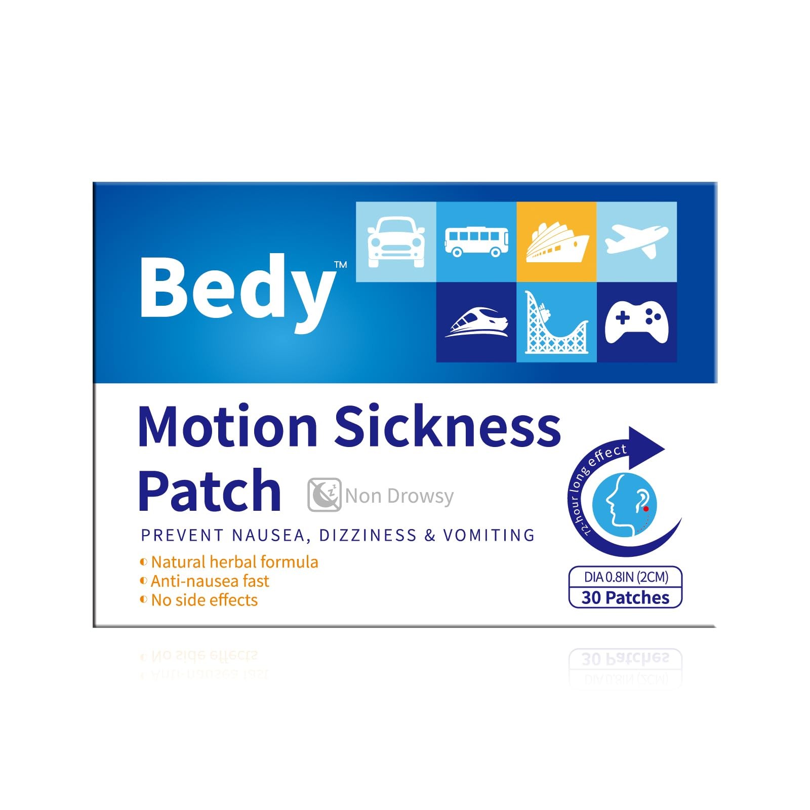 Bedy 30 Count Motion Sickness Patches, Sea Sickness Patches for Cruise, Nause...