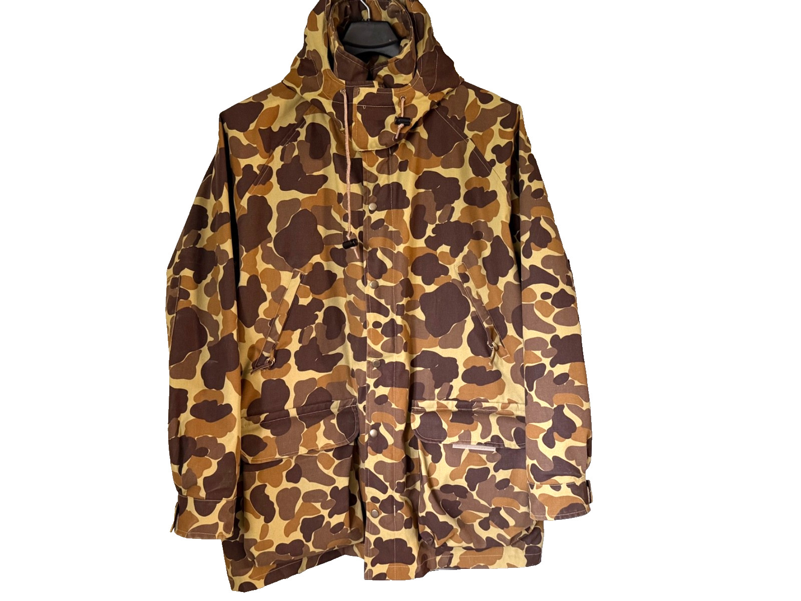 Vintage Gamehide Flyway Camo Shell Jacket Mens XL  Duck Hunting Waterfowl Hooded