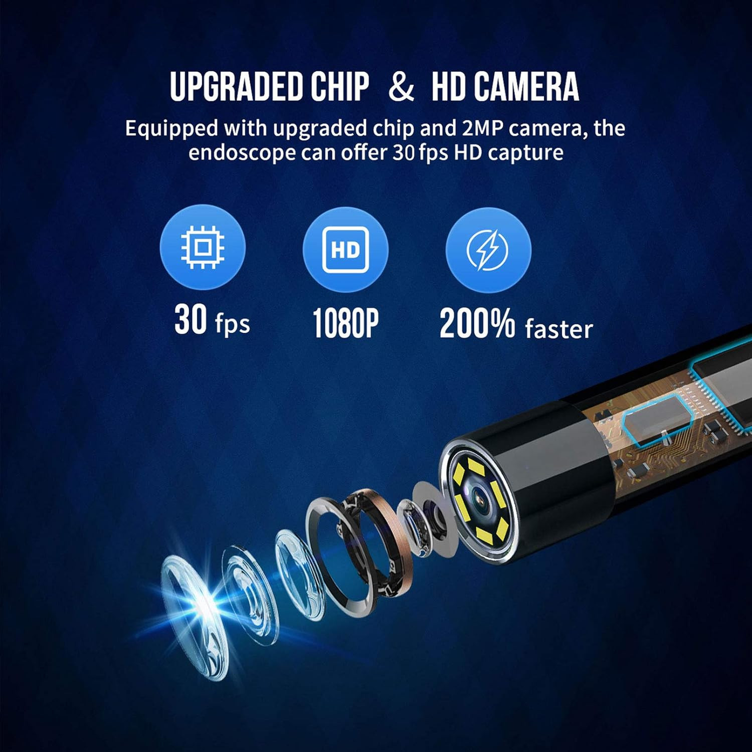 Wireless Endoscope Camera with Light HD Waterproof Wifi Borescope Flexible 5.5MM