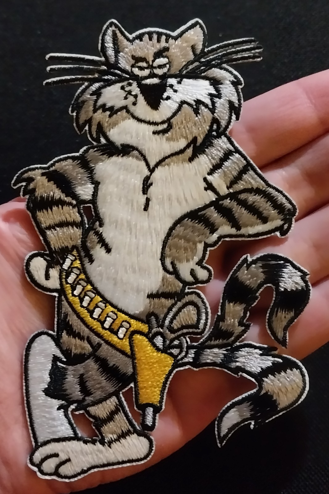 NAVY TOMCAT STANDING F-14 VF Figher Squadron Tomcat Figure Military BIKER PATCH