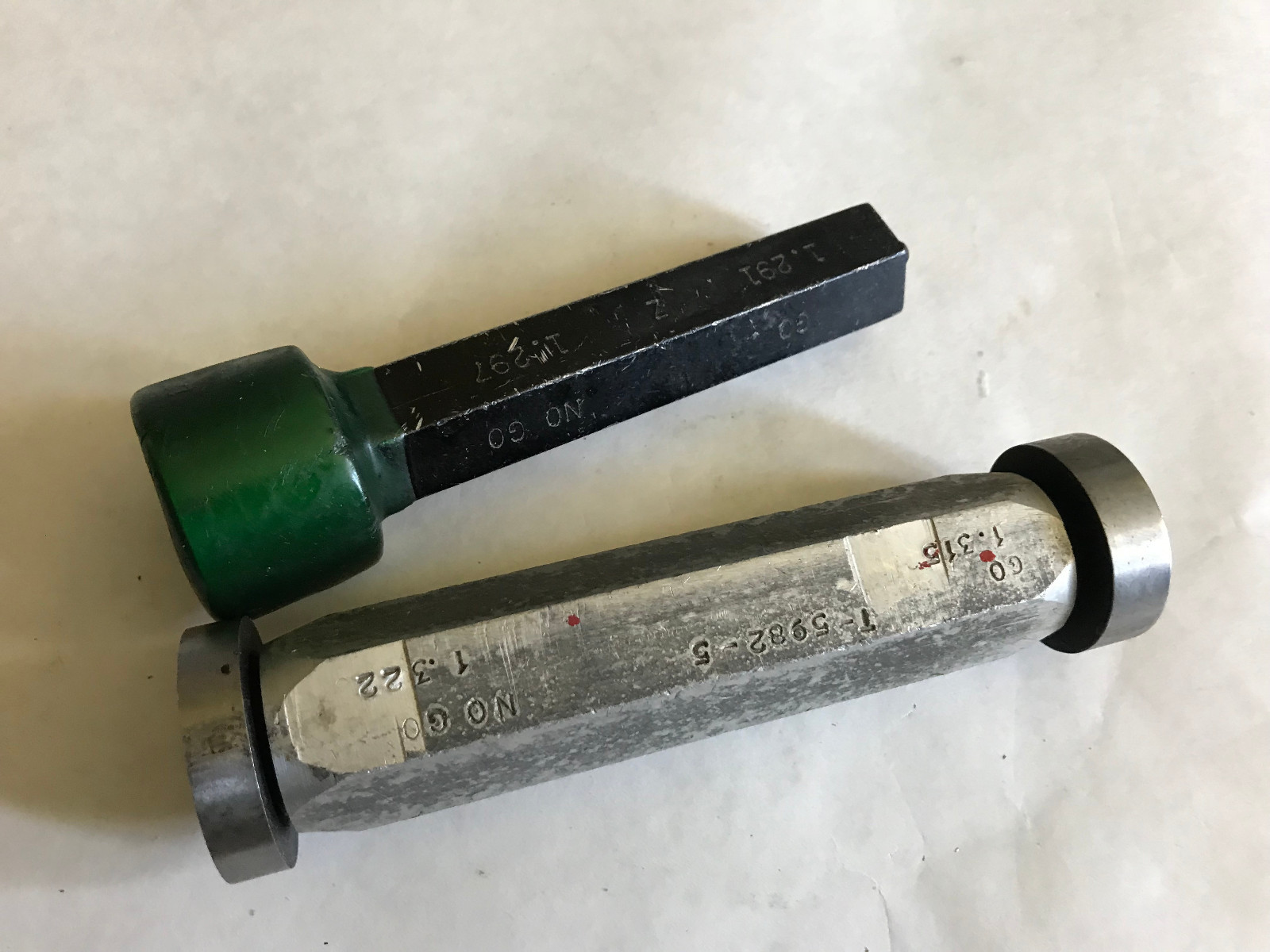 THE PIPE MACHINERY INSPECTION GAGE GO NO GO PLUG GAGE 1.315 1.322 ,1.291,ep