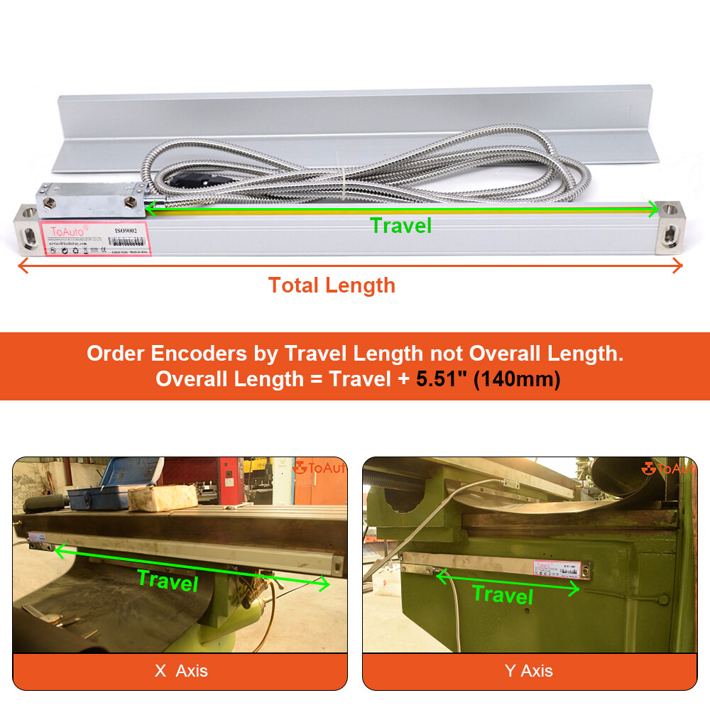 5u Digital Readout Linear Scale Glass Encoder DRO Display for CNC Milling Lathe