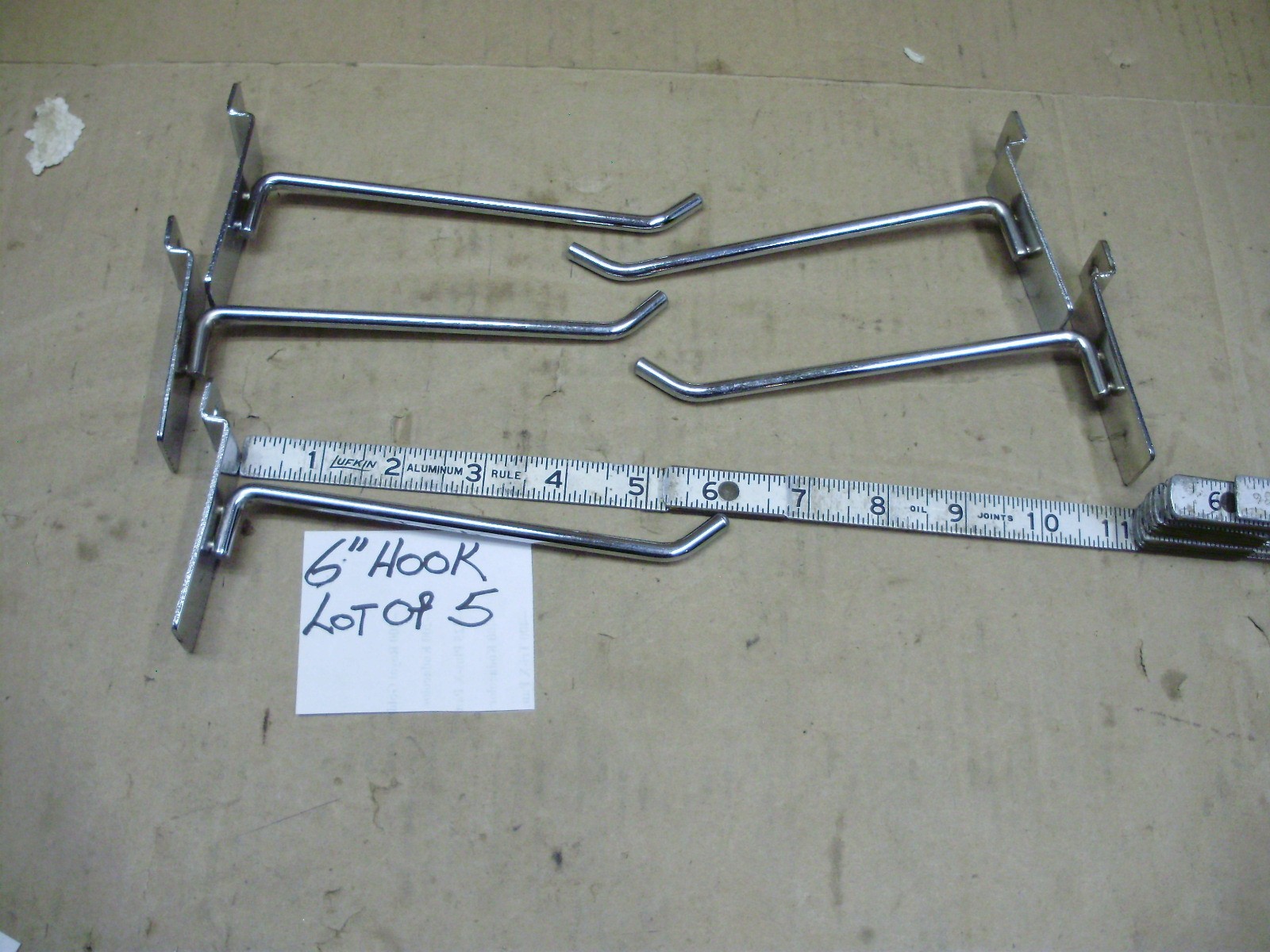 Slat Wall Board Chrome Hooks / Hangers, Various Lengths & Styles