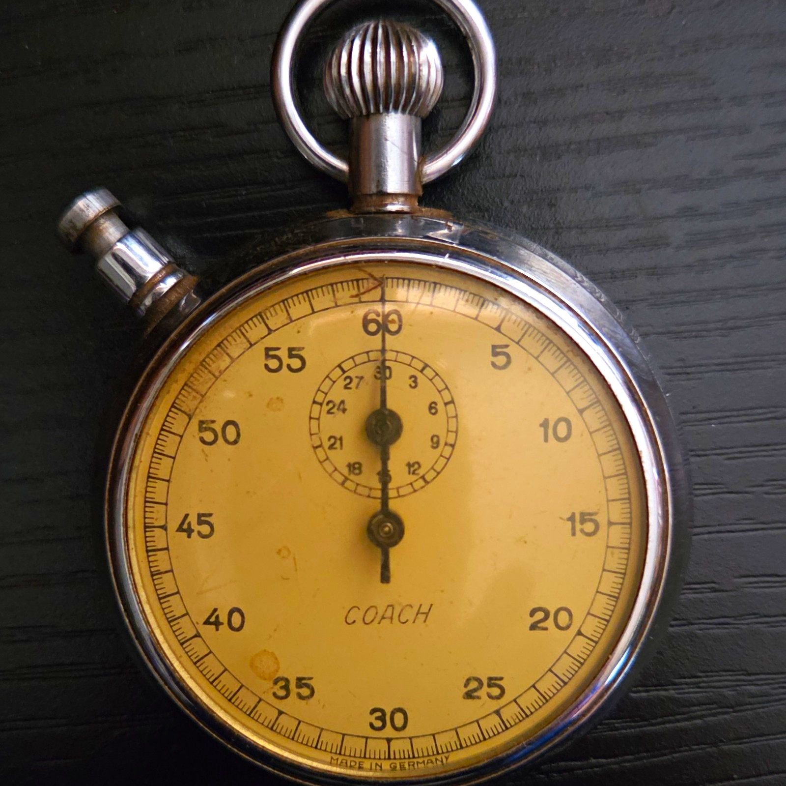 Coach Analog Metal Stopwatch Timer, Silver - Time Measurement, Stopwatches