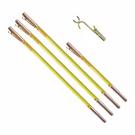 JAMESON FG-6-3W FG Series Fiberglass Pole Set with Wire Raiser, 21ft.