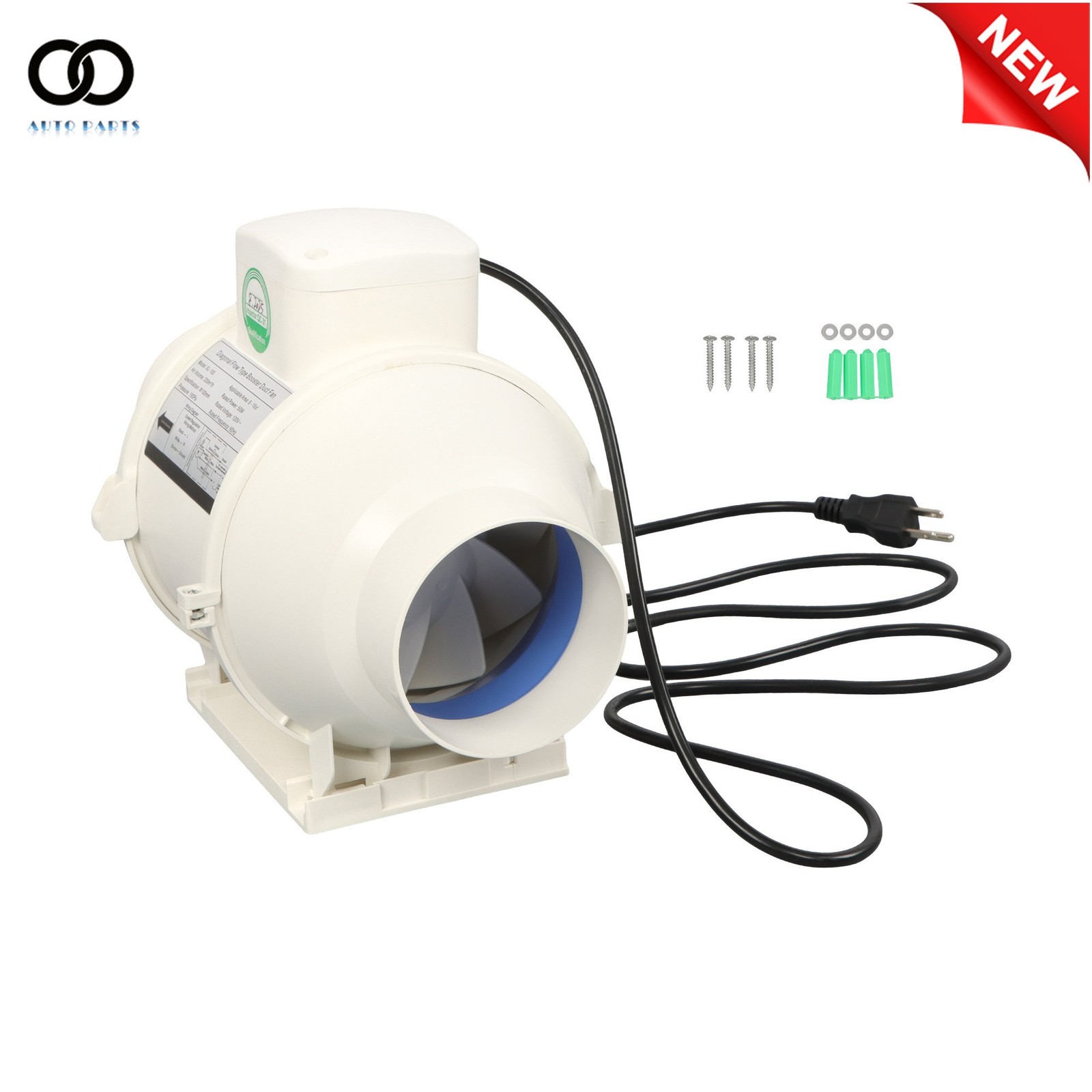 For Kitchen Hydroponics 4 Inch 280 CFM Inline Ventilation Exhaust Blower Fans