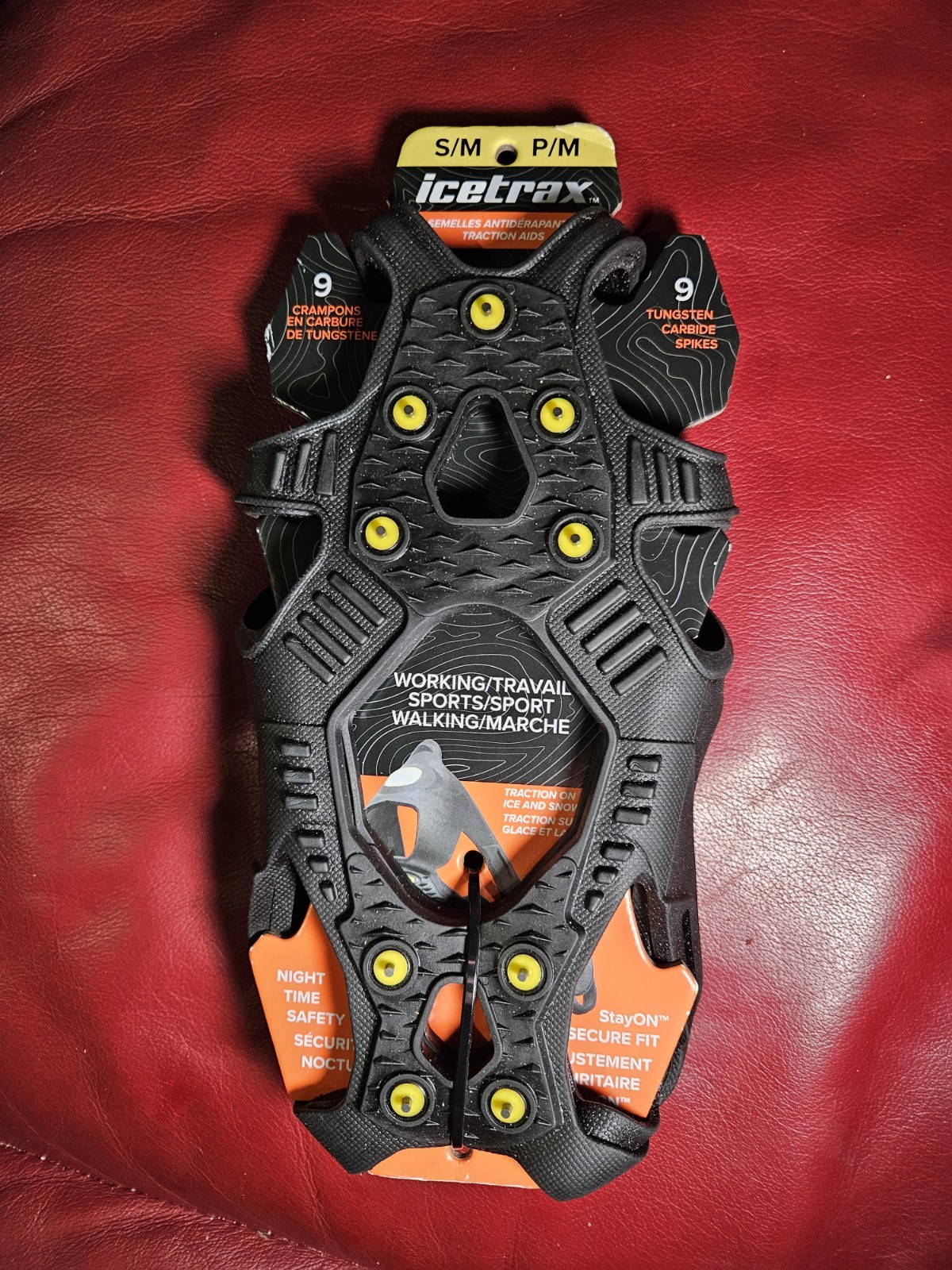 ICETRAX V3 Tungsten Crampons Cleats for Snow & Ice - Non-Slip Shoe Gripper S/M
