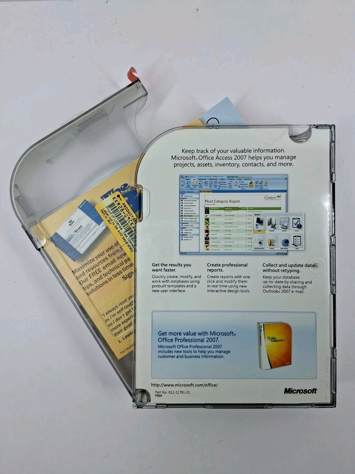 Microsoft Office Access 2007 Database Software PC CD-ROM Complete with Case