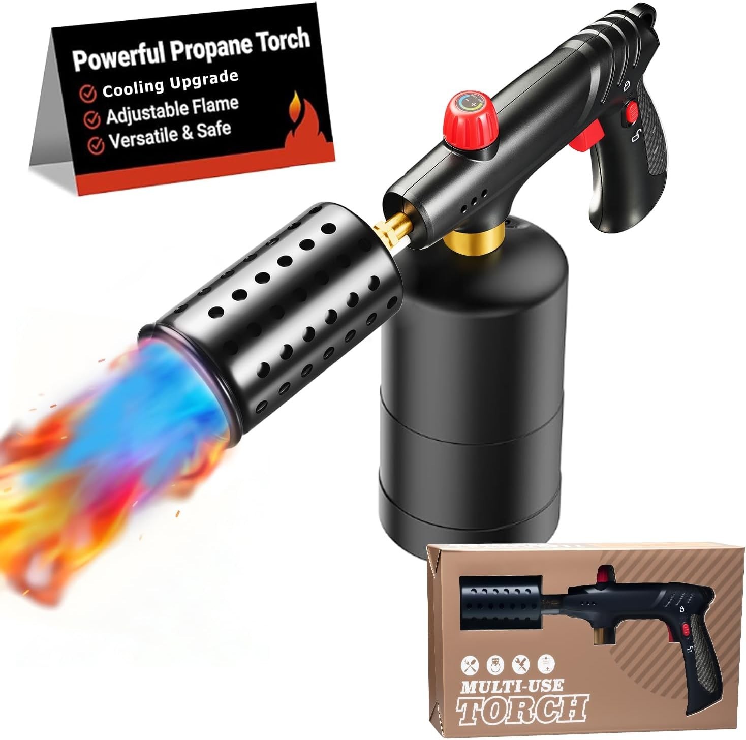 Muphop Powerful Propane Torch Gun, Flamethrower Gun with Adjustable Flame, Bl...