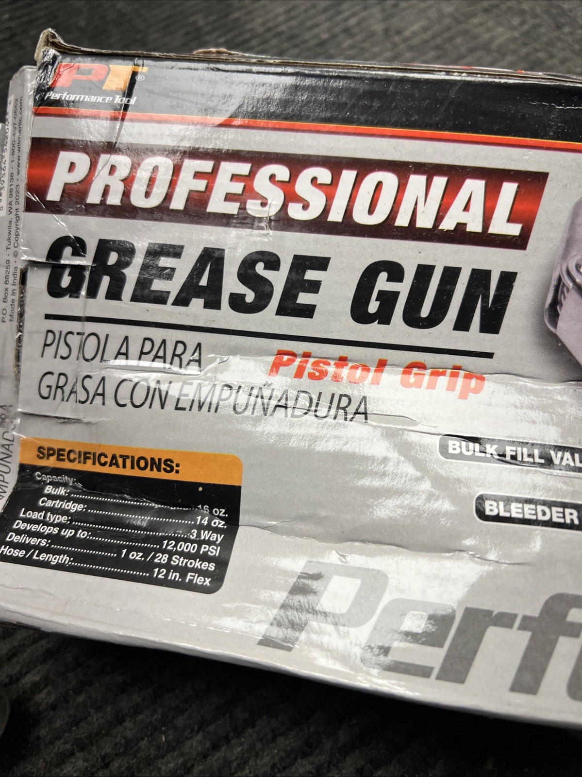 Performance Tool W54204 Heavy Duty Chrome Plated Pro Pistol Grip Grease Gun