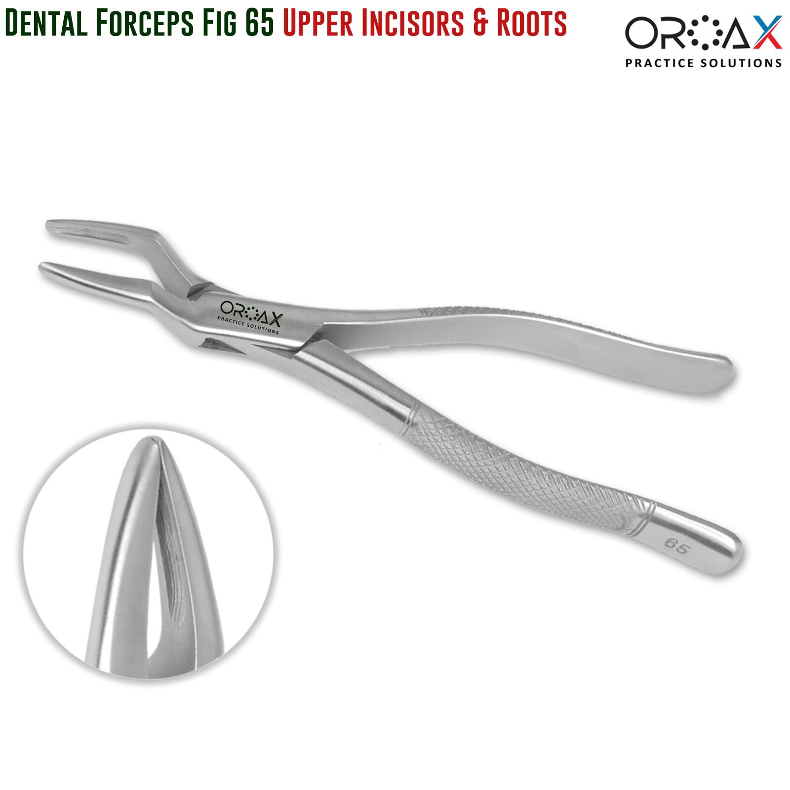 Pinzas de extracción dental 65 para raíces superiores, grado quirúrgico alemán