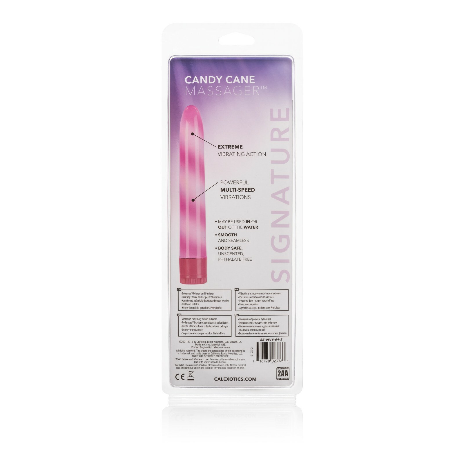 Candy Cane Massager Pink - Multi-Speed Waterproof Vibrator Vibe