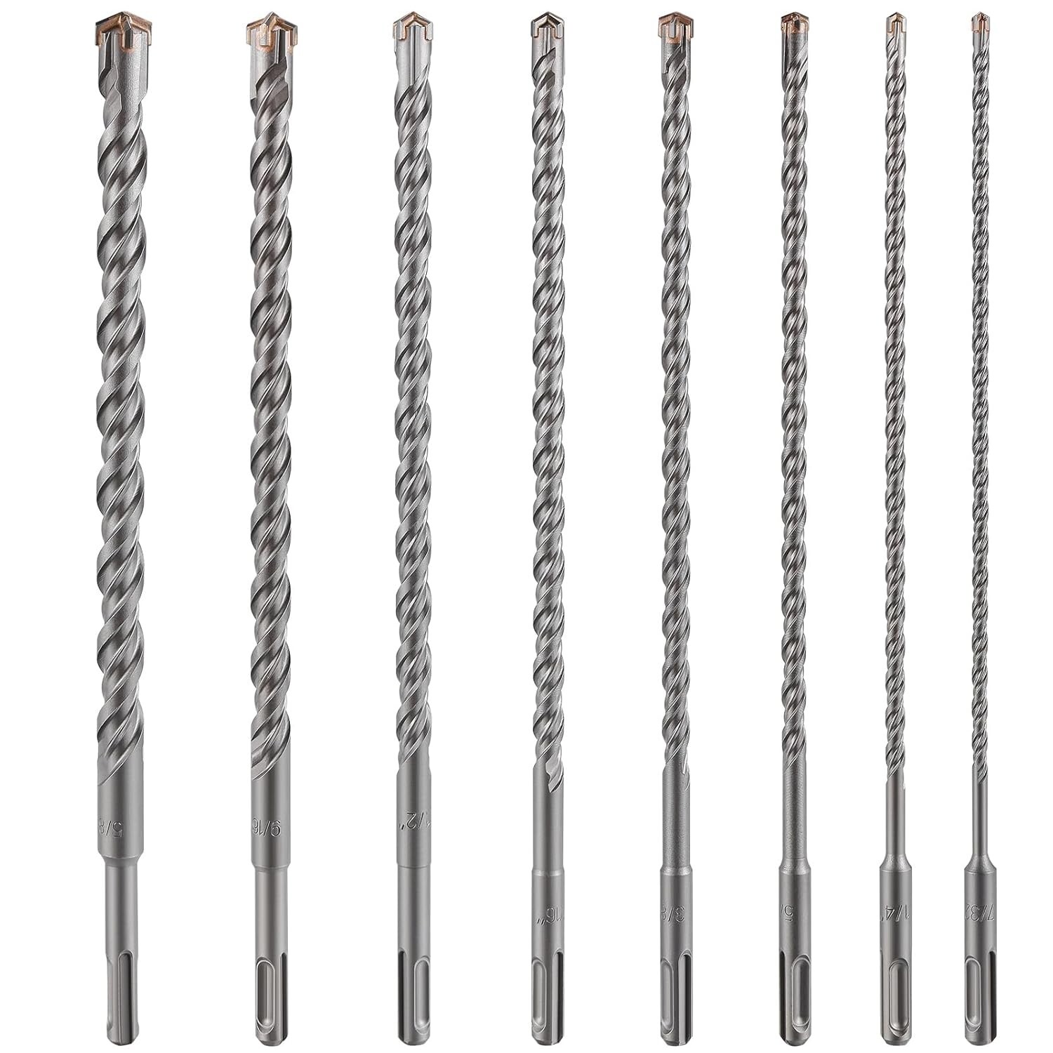 Concrete Drill Bit 3/4" X 12"-10" Cross-Type Double Thread Carbide Material Iron