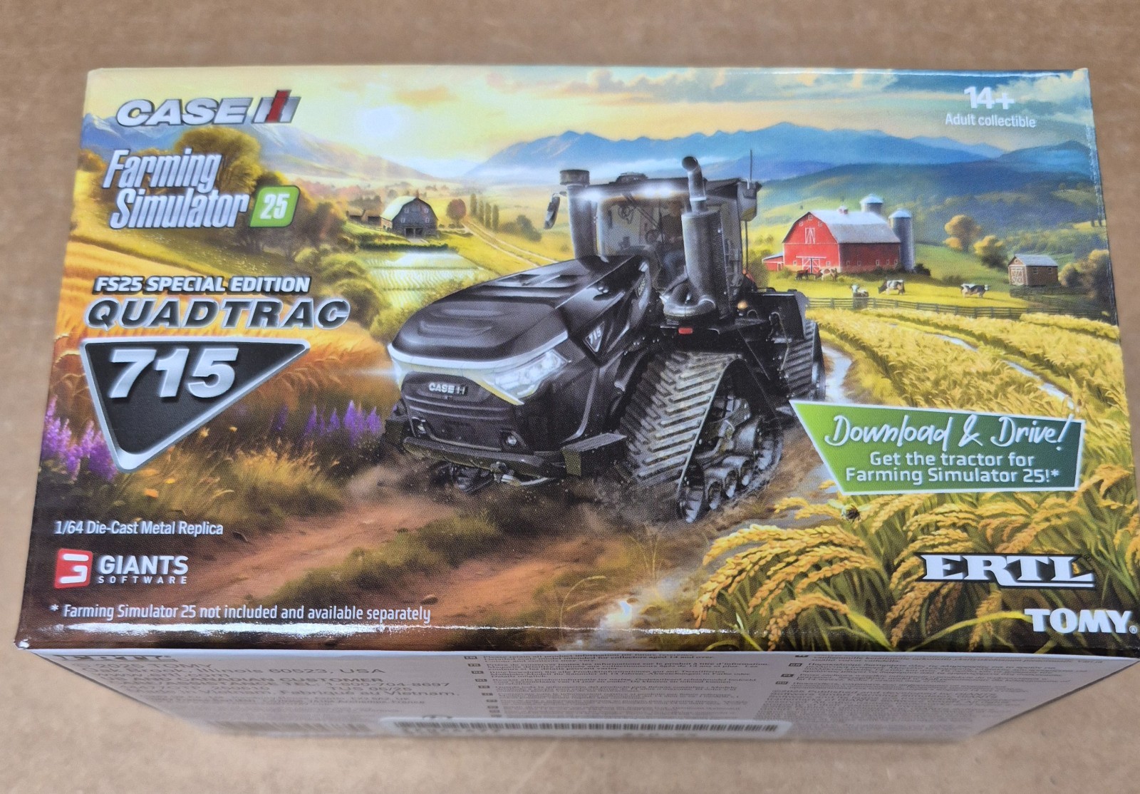 1/64 Black Case IH 715 Quadtrac Tractor Farming Simulator 25 Special Edition