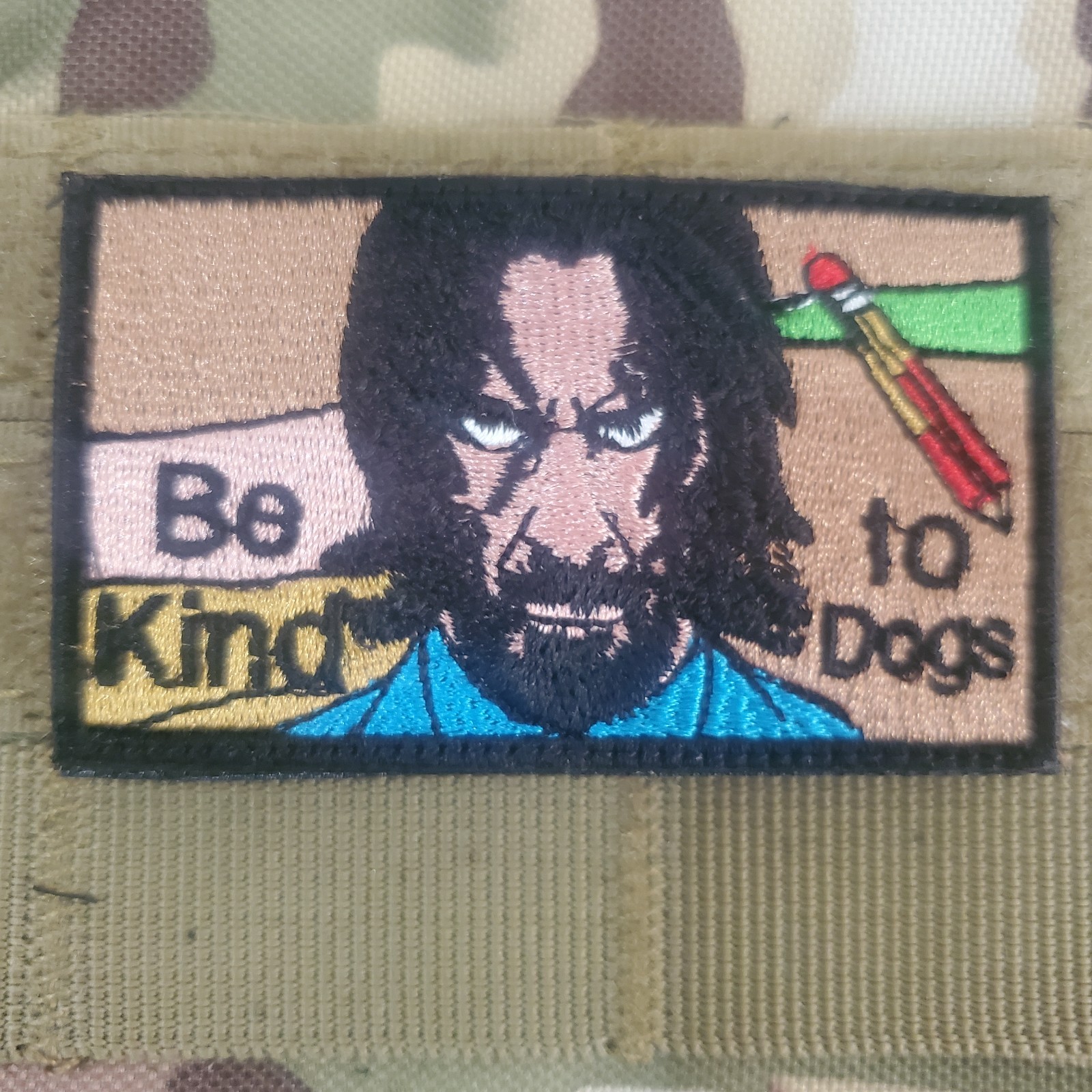 BE KIND TO DOGS Sarcastic Tactical Morale Patch HOOK BACKING
