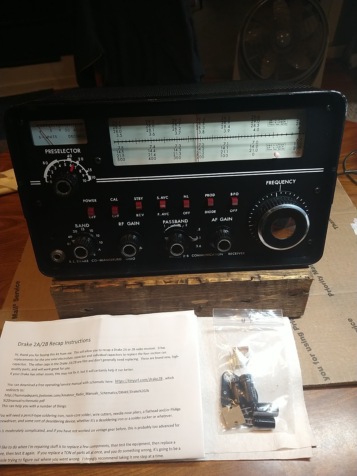 RECEIVER DRAKE 2-B FOR COLLECTOR PEOPLE SERIAL NUMBER 6761 VINTAGE WITH CAP. KIT