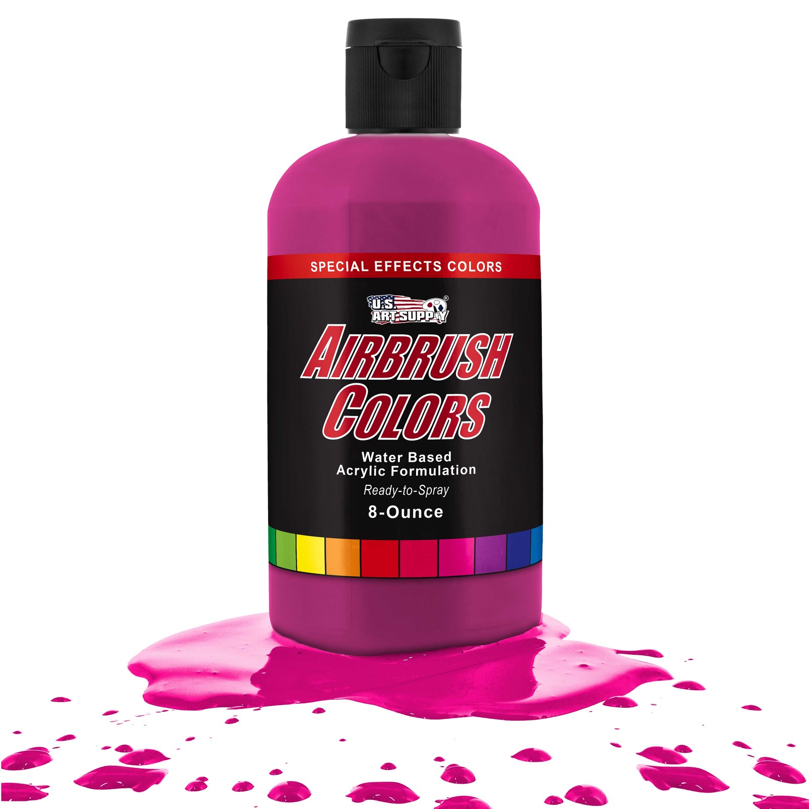 US Art Supply 8-Ounce Special Effects Neon Magenta Airbrush Paint