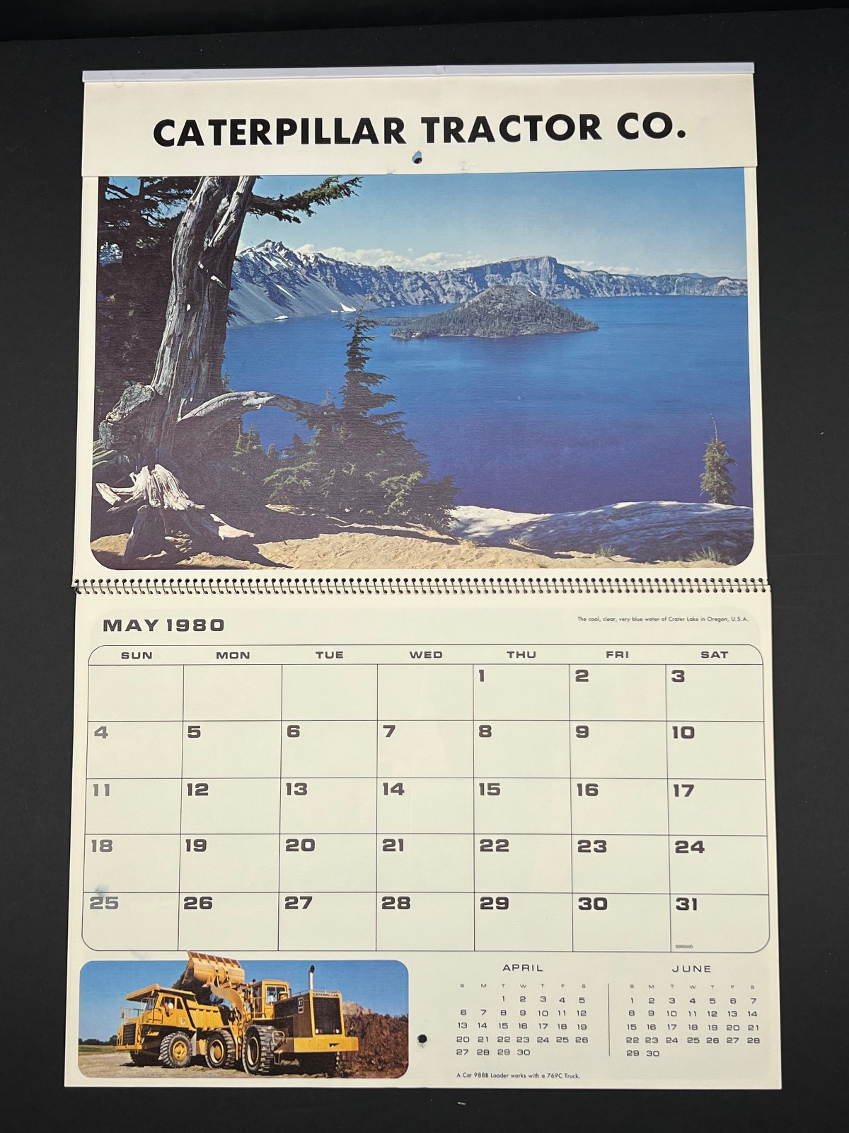 Caterpillar Tractor Company Vintage 1980 Calendar CAT Advertising Machinery