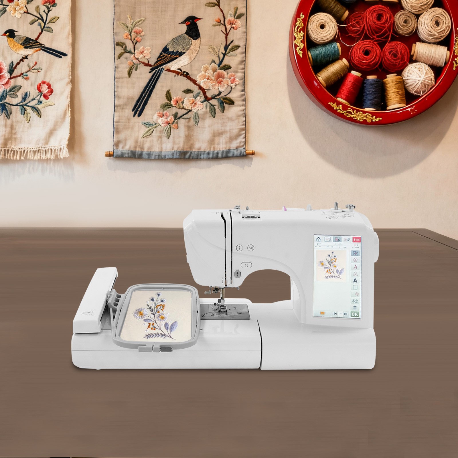 7" Screen Computerized Embroidery&Sewing Machine Automatic Embroidery Machine US