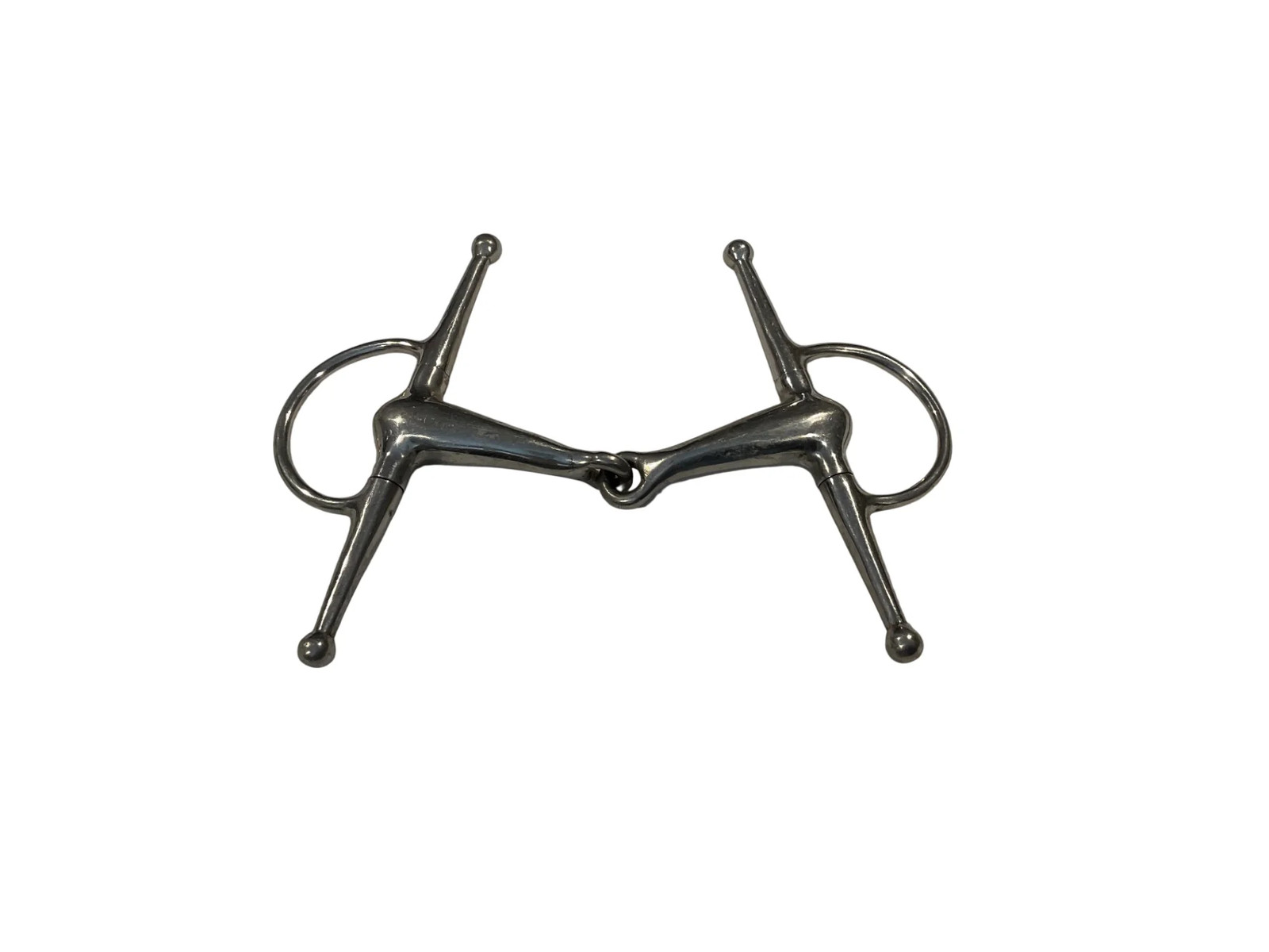 Full Cheek Medium Weight Hollow Mouth Snaffle Bit 4.75”