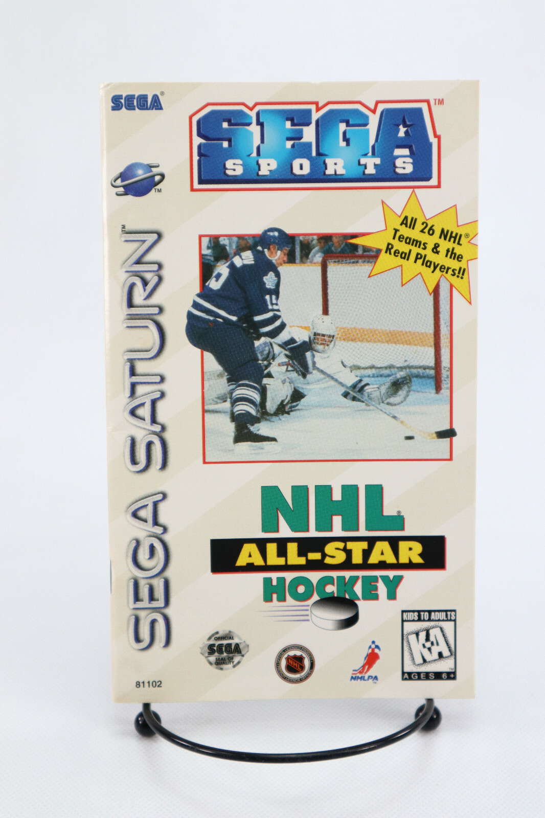 NHL Allstar Hockey Sega Saturn Manual Only W/ Blank Registration Card Free Ship