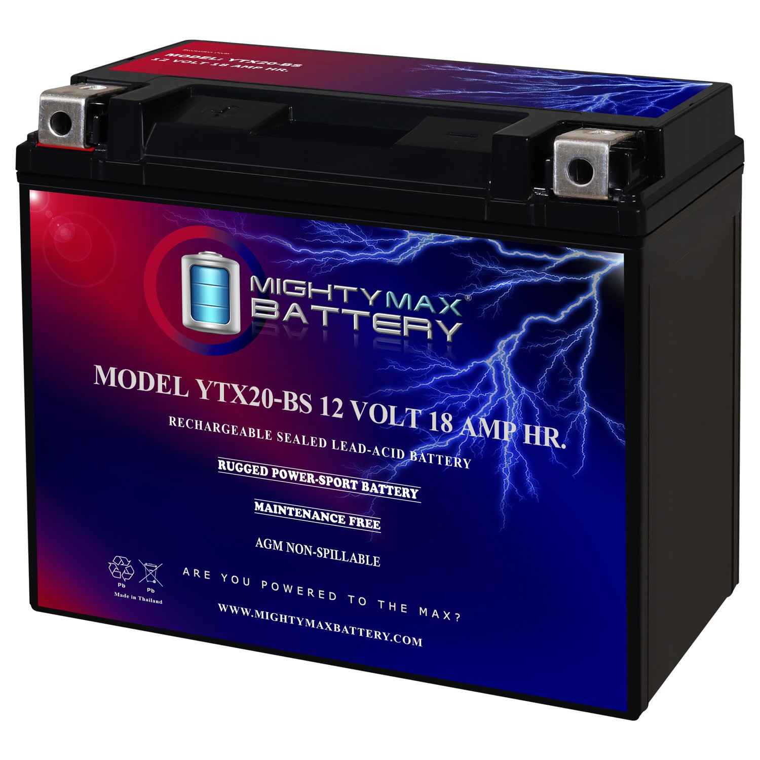 Mighty Max 12V 18Ah Battery for Harley-Davidson 883 XL, XLH (Sportster) 1986-199