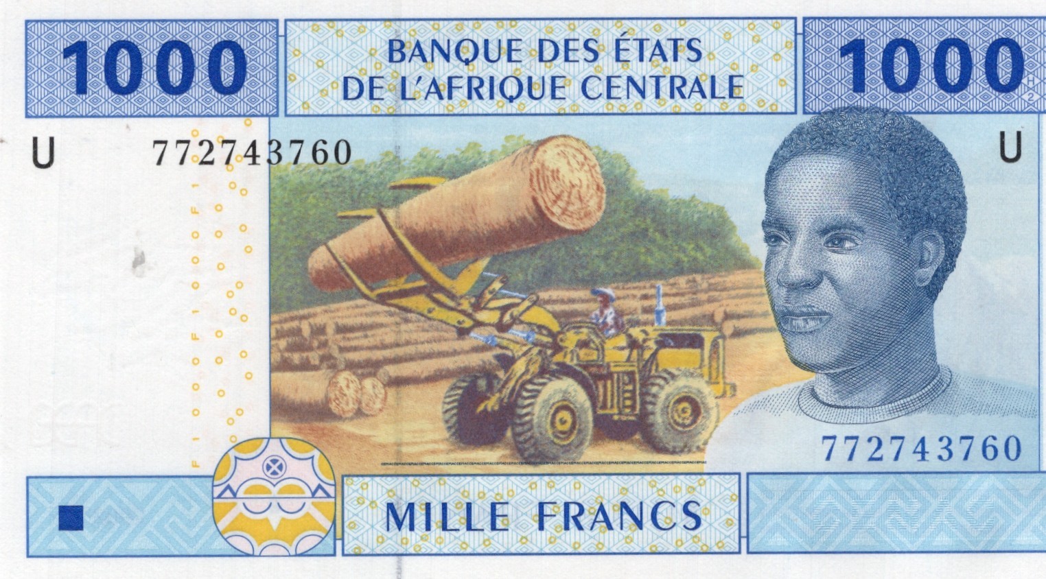 CENTRAL AFRICAN STATES CAMEROUN 1000 FRANCS 2002  P 207. UNC CONDITION. 6RW MAR
