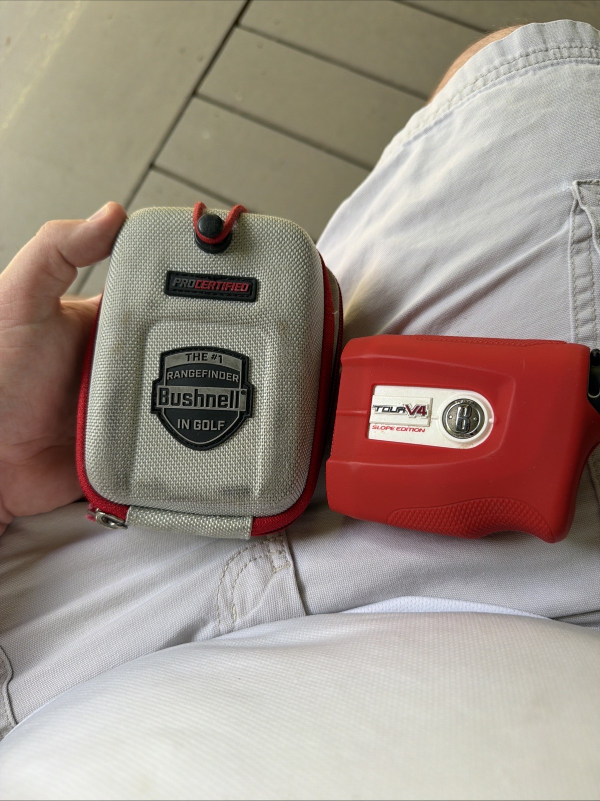 Bushnell Tour V4 Slope Edition Golf Rangefinder Clean Battery Compartment +Case