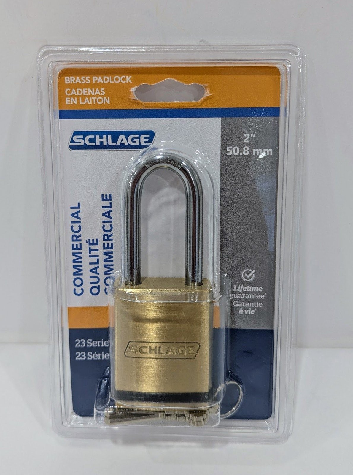 Schlage KS23F2300 Commercial 23 Series Brass Padlock (2" x 5/16" Shackle)